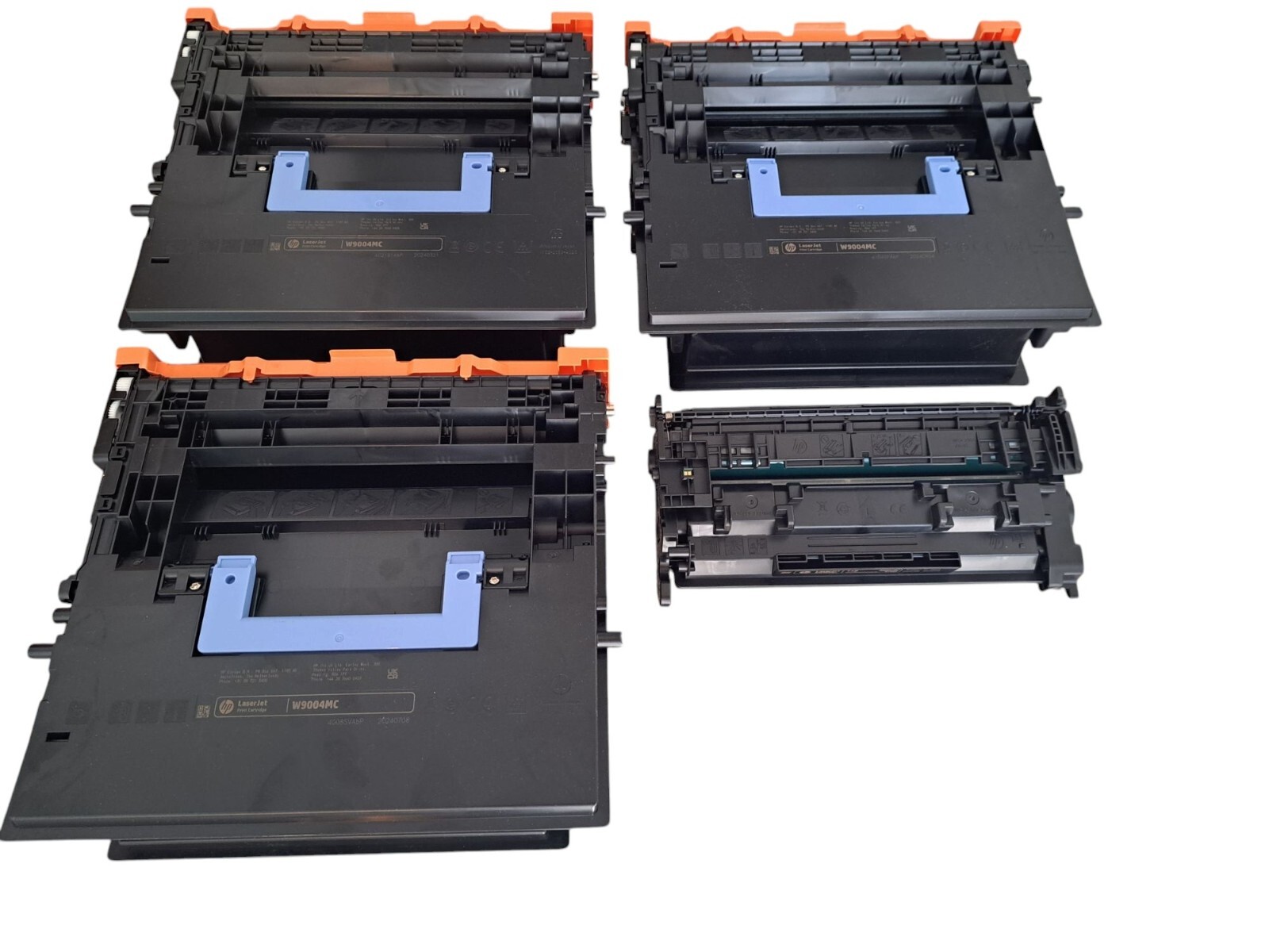 3 Genuine Empty Virgin HP W9004MC Black Toner and 1 Genuine Empty Virgin HP 148A