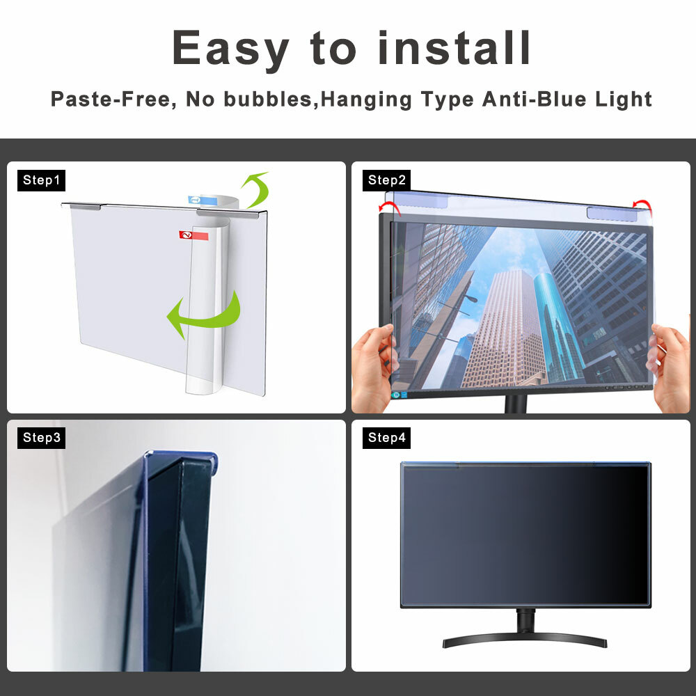 Anti Blue Light Blocking Screen Protector Cover For Desktop PC Monitor (16:9)