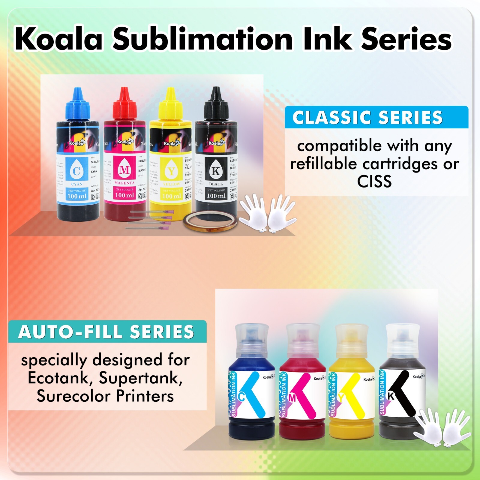 Bundle A-SUB Sublimation Paper 8.5×11 125g + Koala Sublimation Ink ET-2803 2720