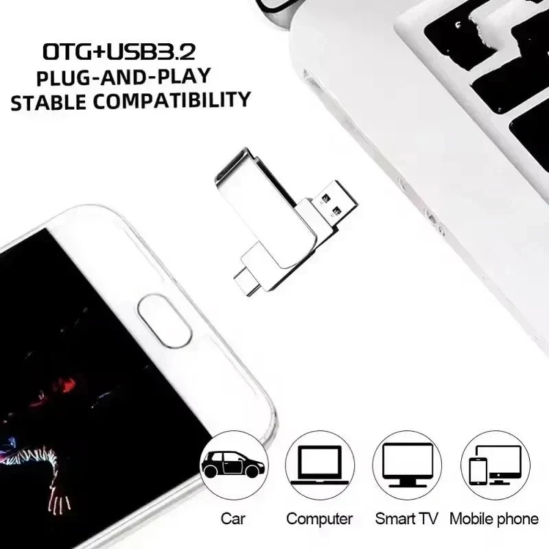 512GB Type C Flash Drive 2 in 1 OTG USB 3.2+USB C Memory Stick Thumb Drive