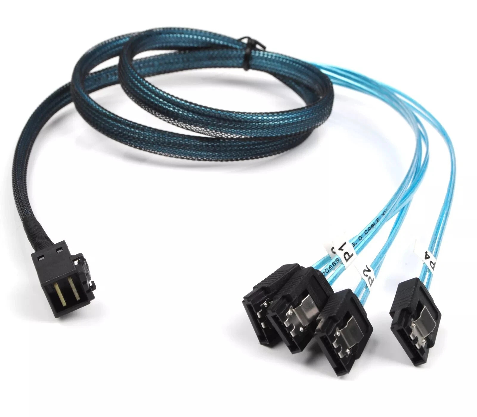 Mini SAS SFF-8643 To 4 SATA 7pin Hard Disk 6Gbps Data Server Raid Cable 0.5m