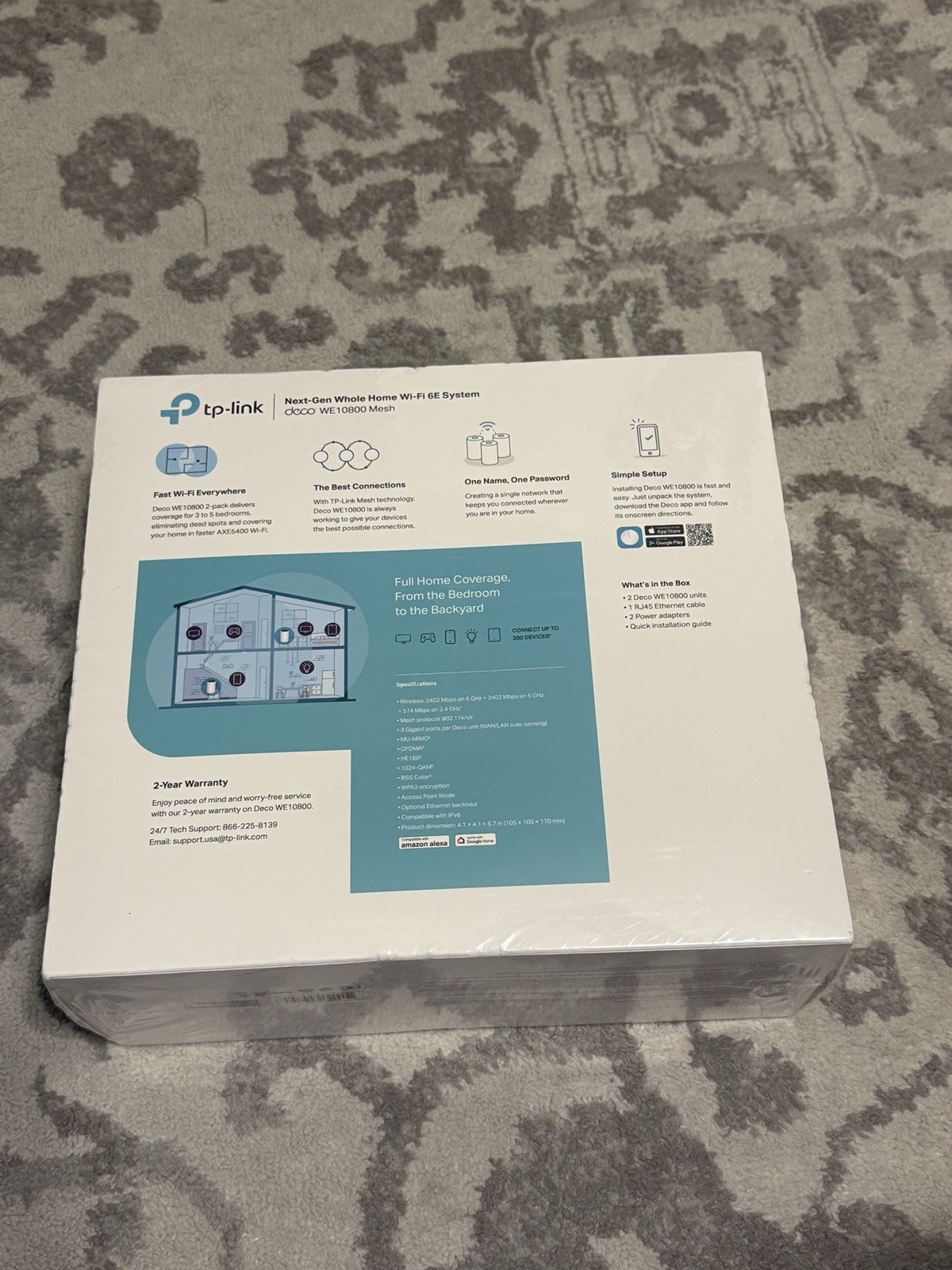NEW TP-Link Deco WE10800 (2-PACK) Wi-Fi 6E Whole Home Mesh Routers 6 Ghz