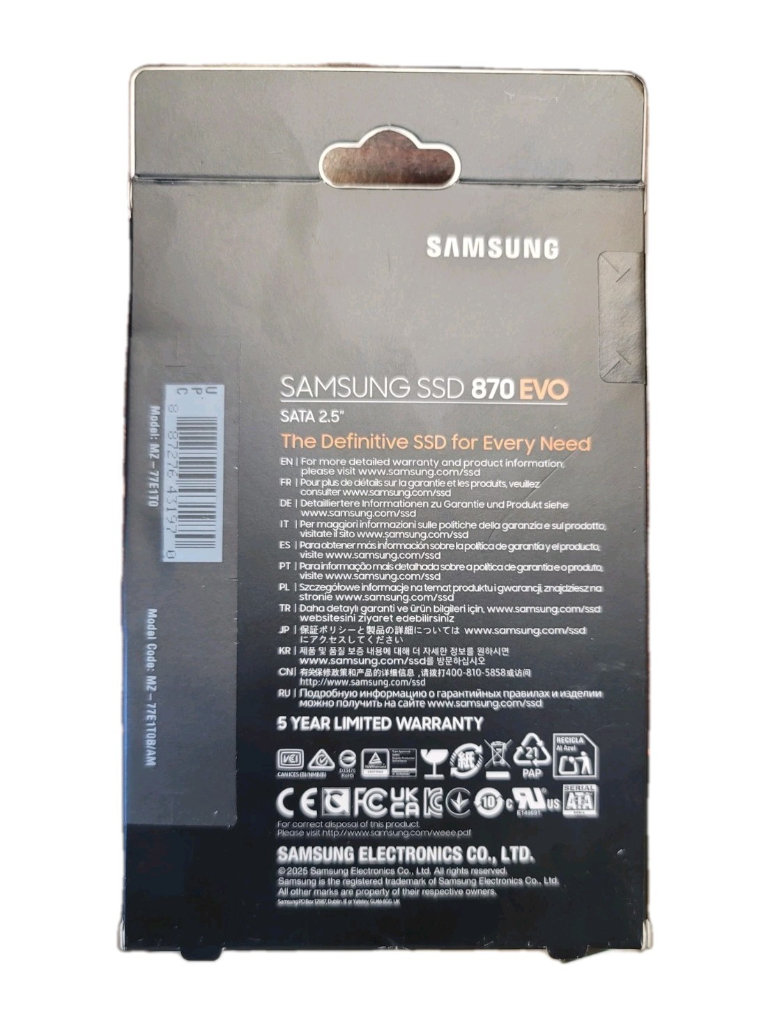 Samsung 870 EVO 1TB, 2.5 inch Internal SSD – ‎MZ-77E1T0B/AM NEW FAST FREE SHIP
