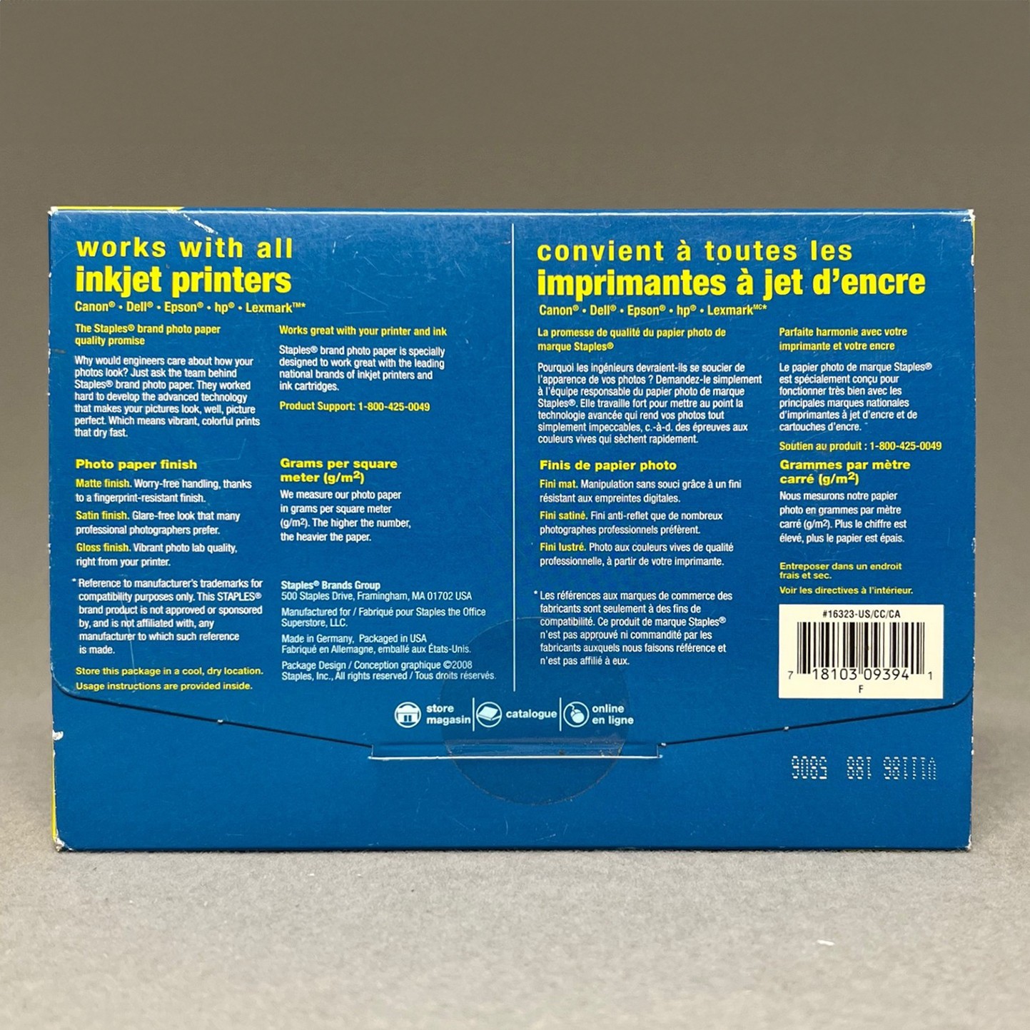PHOTO PLUS 72 lb. Inkjet GLOSS PAPER 4×6 In. SEALED • 60 Sheets STAPLES #648177