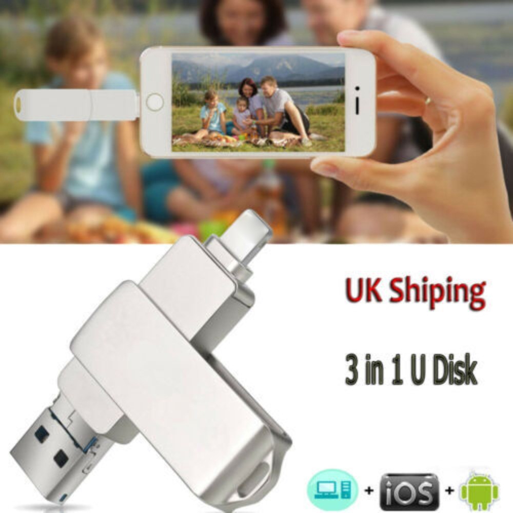 1-2pcs USB 3.0 Flash Drive 2TB Type C Memory Photo Stick for iPhone Android iPad
