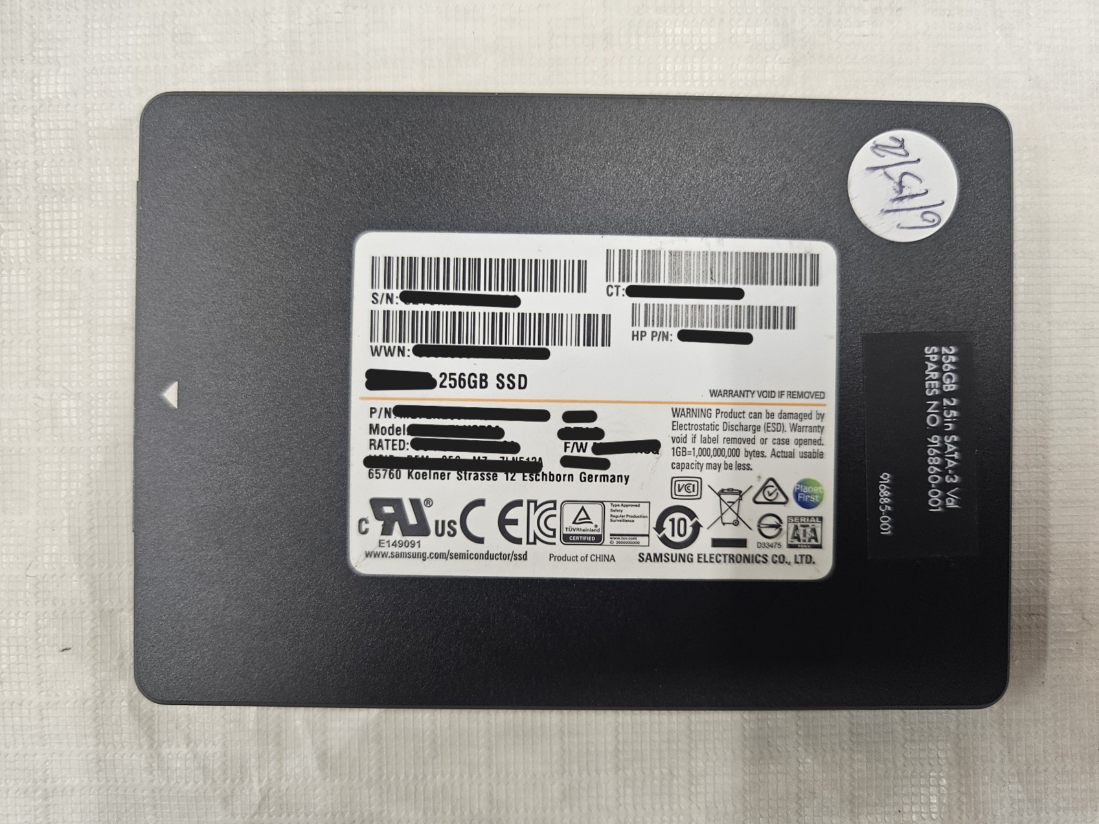 Samsung 256 GB Internal SATA SSD Fully Tested 80-99% Health