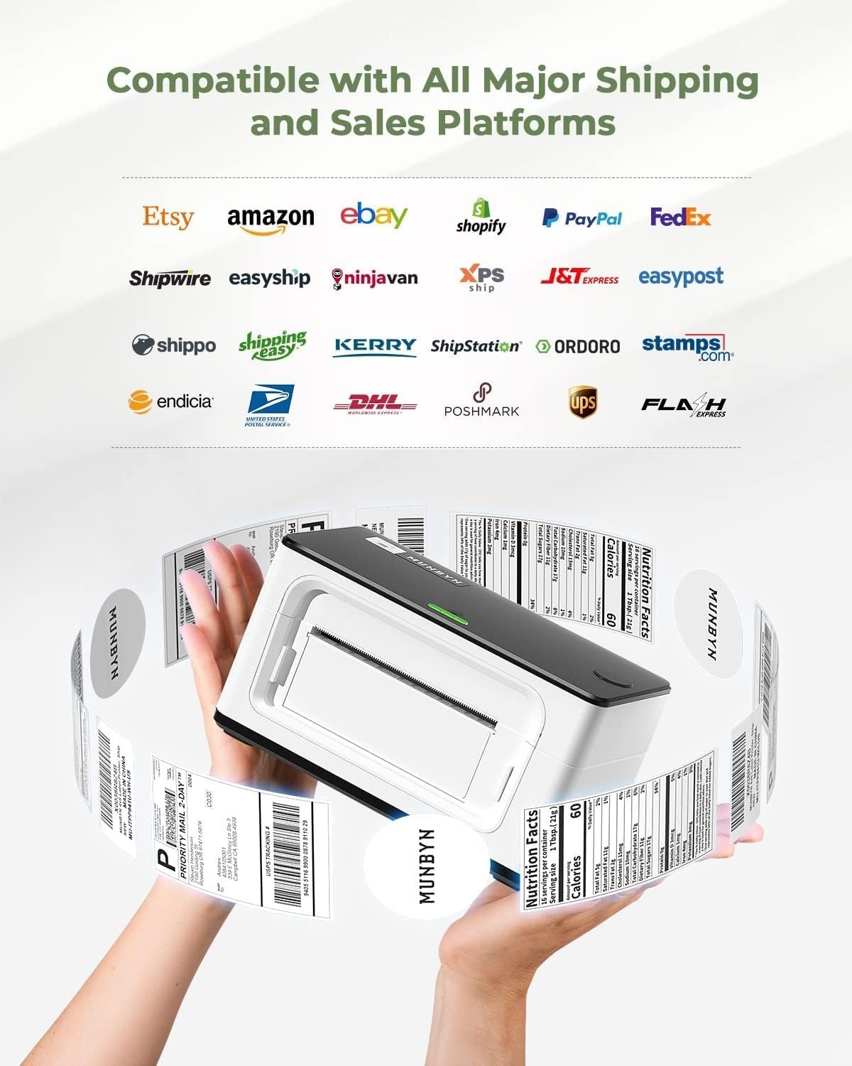 MUNBYN RealWriter 941 Thermal Label Printer 4×6 for Package Shipping Home Small