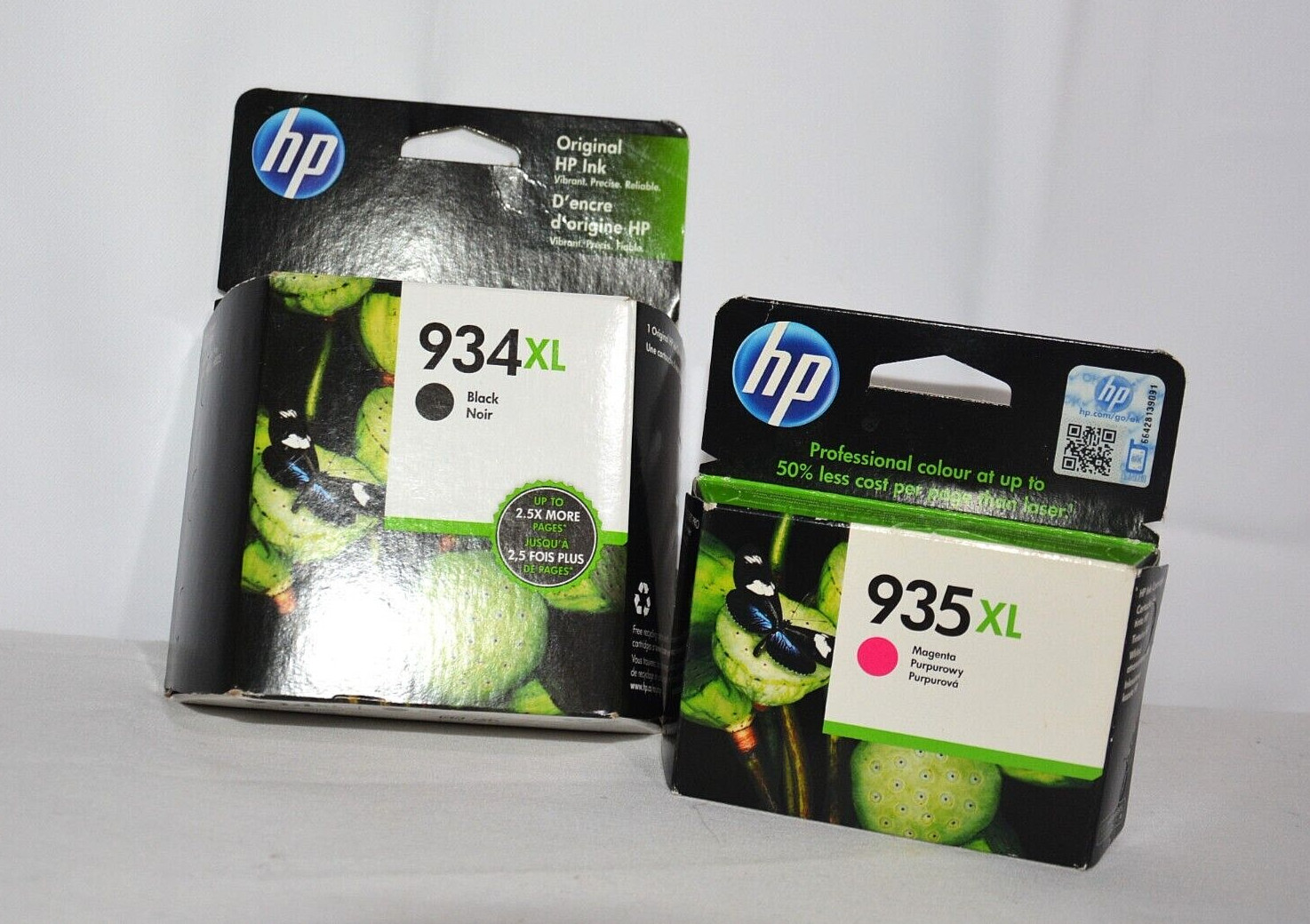 HP 934XL BLACK 935XL MAGENTA INK CARTRIDGE ORIGINAL, 2 PACKS, SEALED BOX