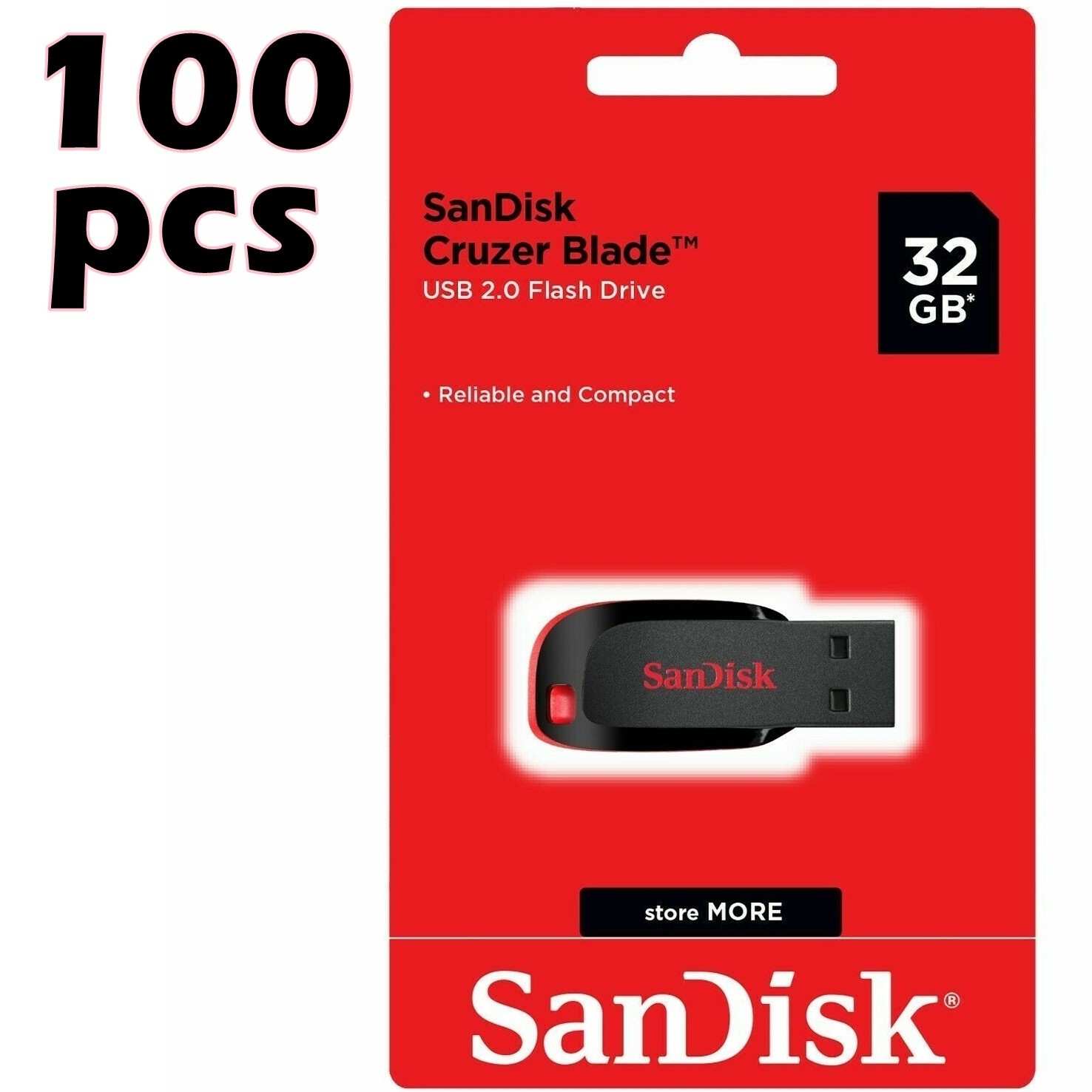 100pcs SanDisk Cruzer Blade 32GB USB 2.0 Flash Drive Memory Stick Pen SCDZ50 32G