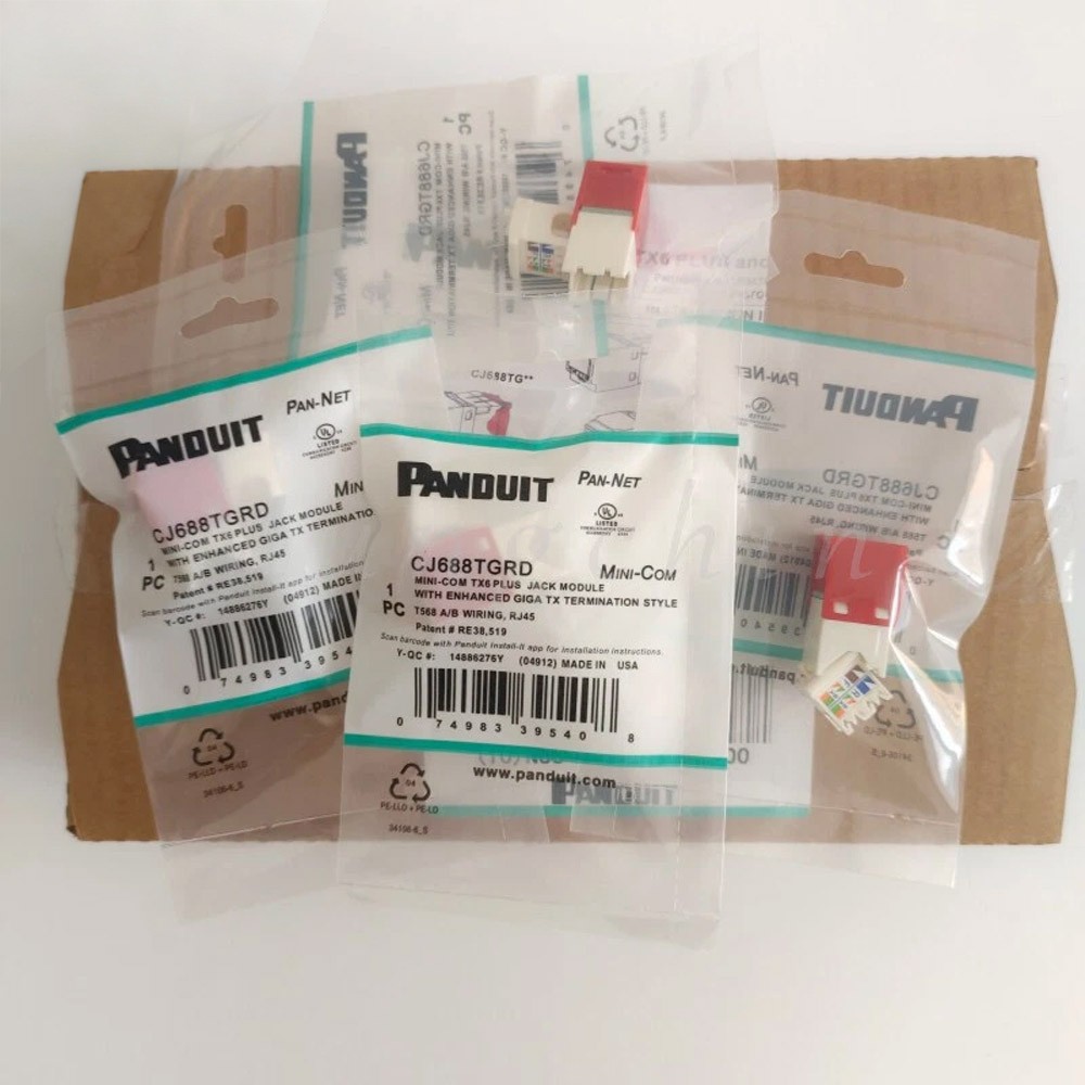 50PCS RED Panduit Giga TX Cat6 Network Jack CJ688TGRD US