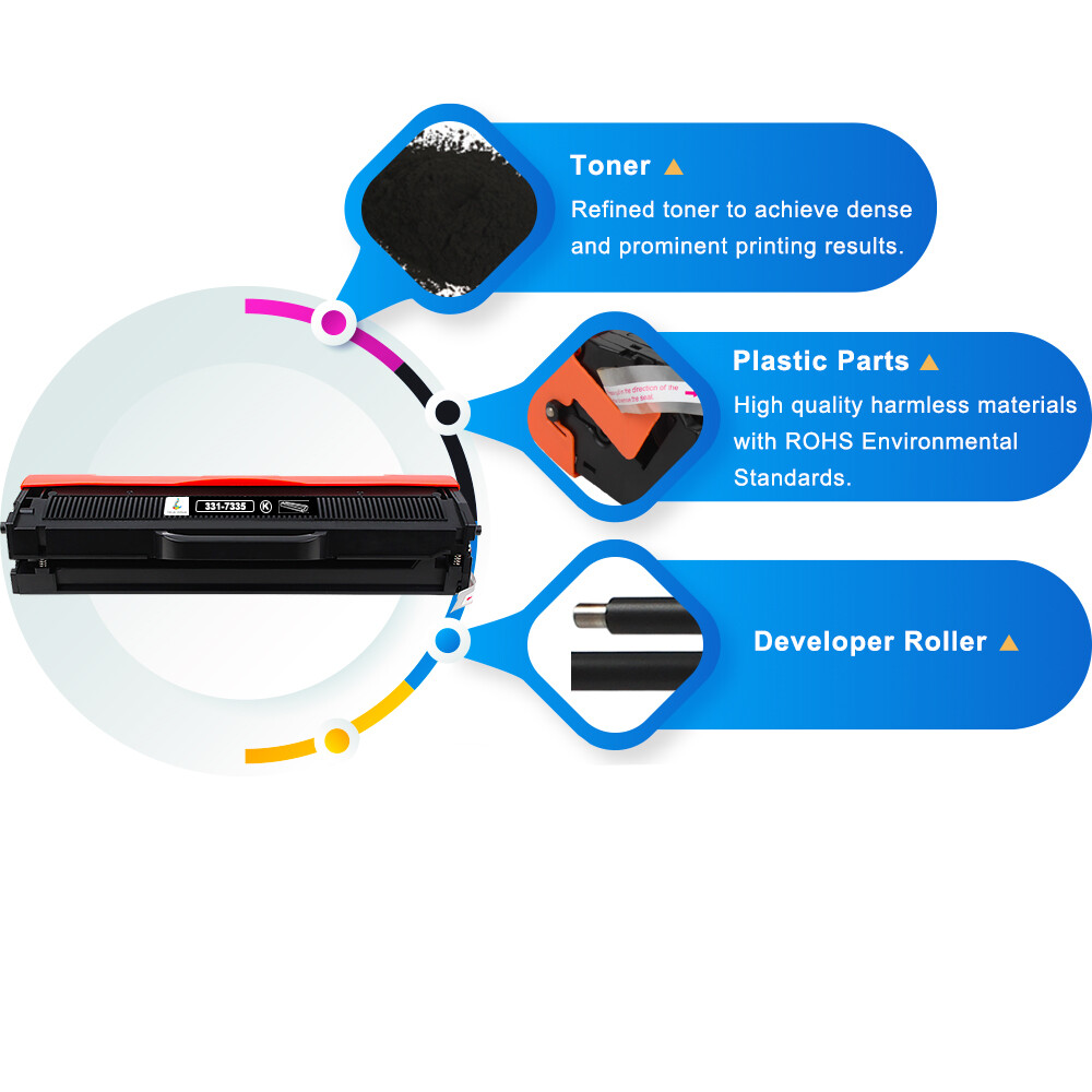 2-Pack/Pk 331-7335 Toner Cartridge for Dell 1160 B1163W B1165nfw B1160 B1160W