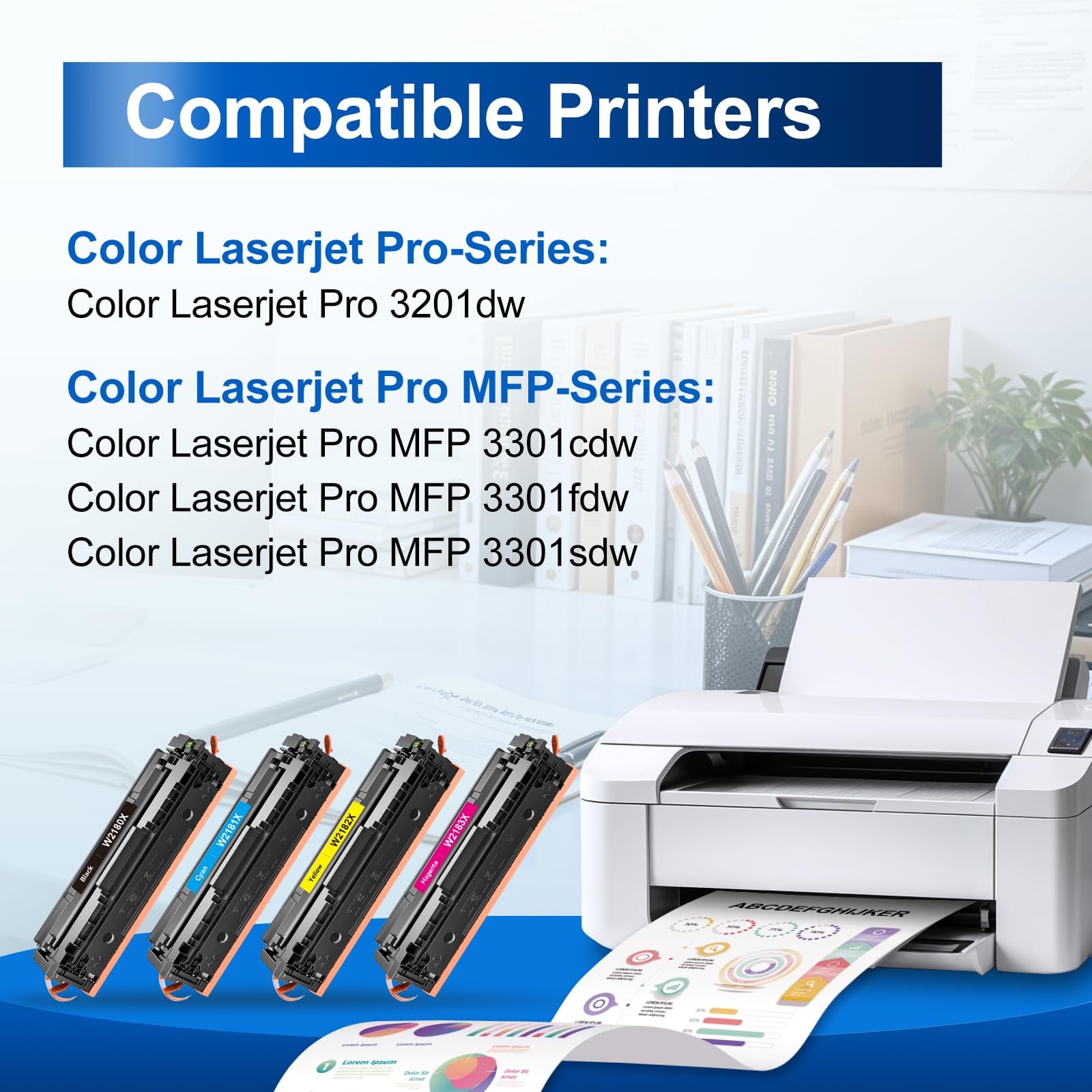 ** NEW HP Toner | 218X / 218A | Black / Color | With Chips | Compatible | 4-Pack