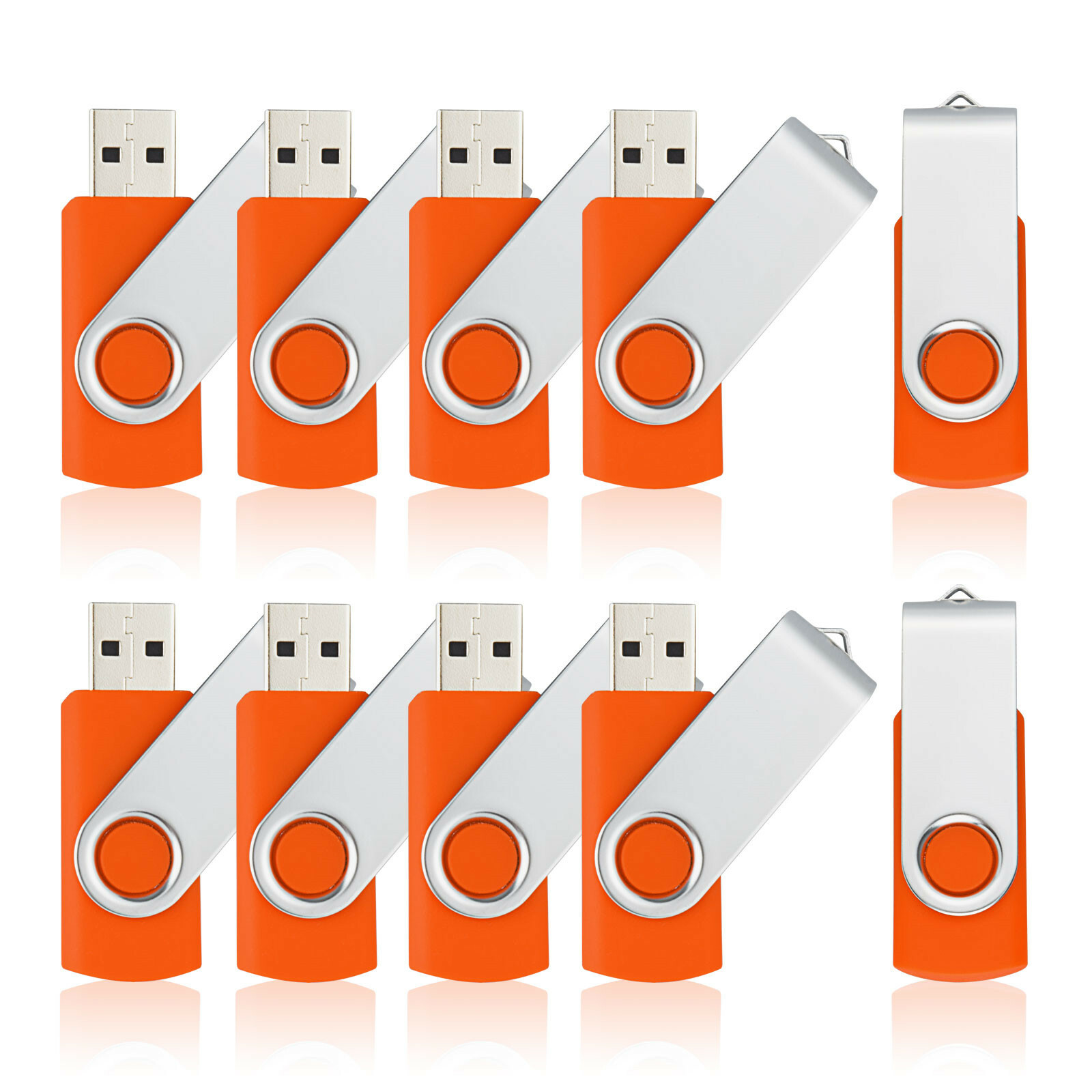 Orange 4GB USB 2.0 Metal Swivel 360° Style Flash Drive Memory Stick Thumb Drive