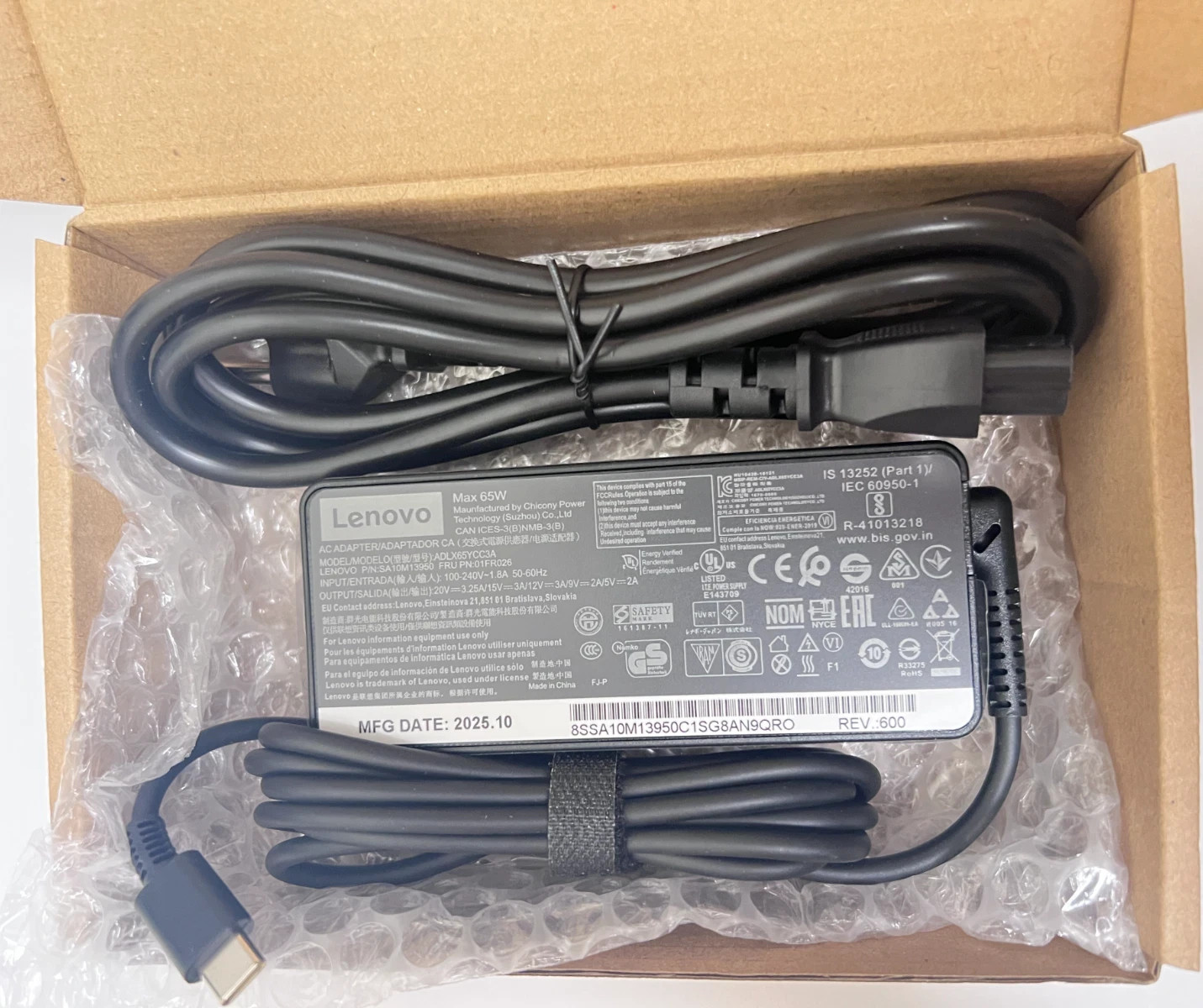 Lot OEM 65W USB-C Type-C Adapter Charger for Lenovo ThinkPad T480 ADLX65YLC3A US