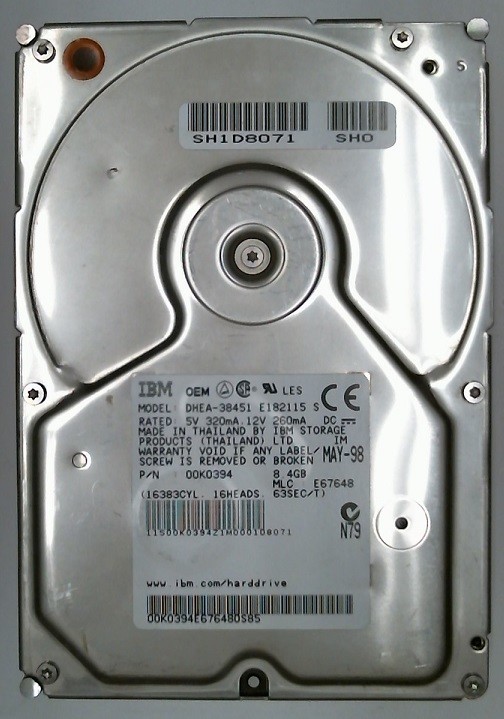 8.45 IDE IBM DHEA-38451 ATA-3 5400RPM Hard Drive