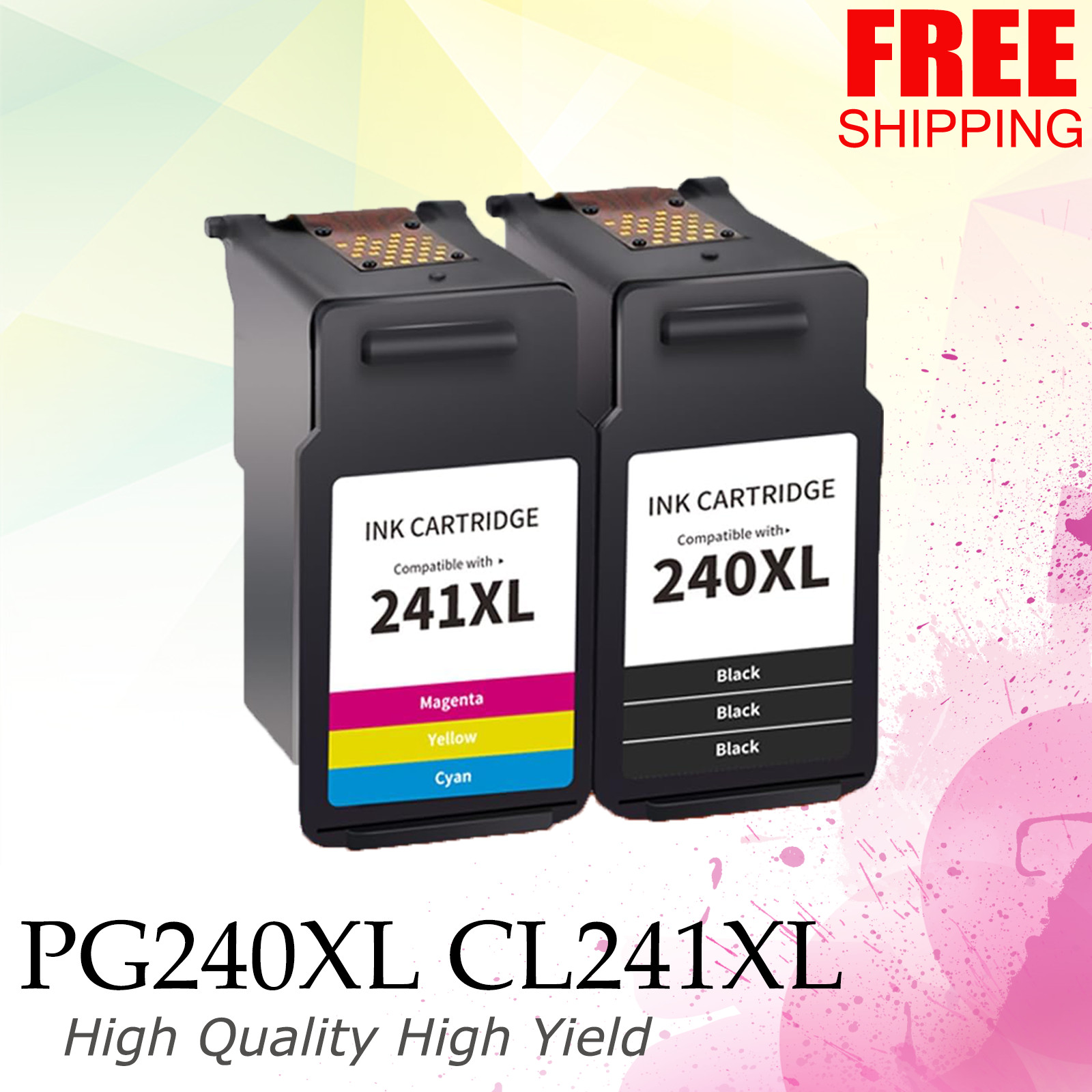 2-pk PG-240 XL CL-241 XL Ink Cartridge for Canon PIXMA MG and MX Series