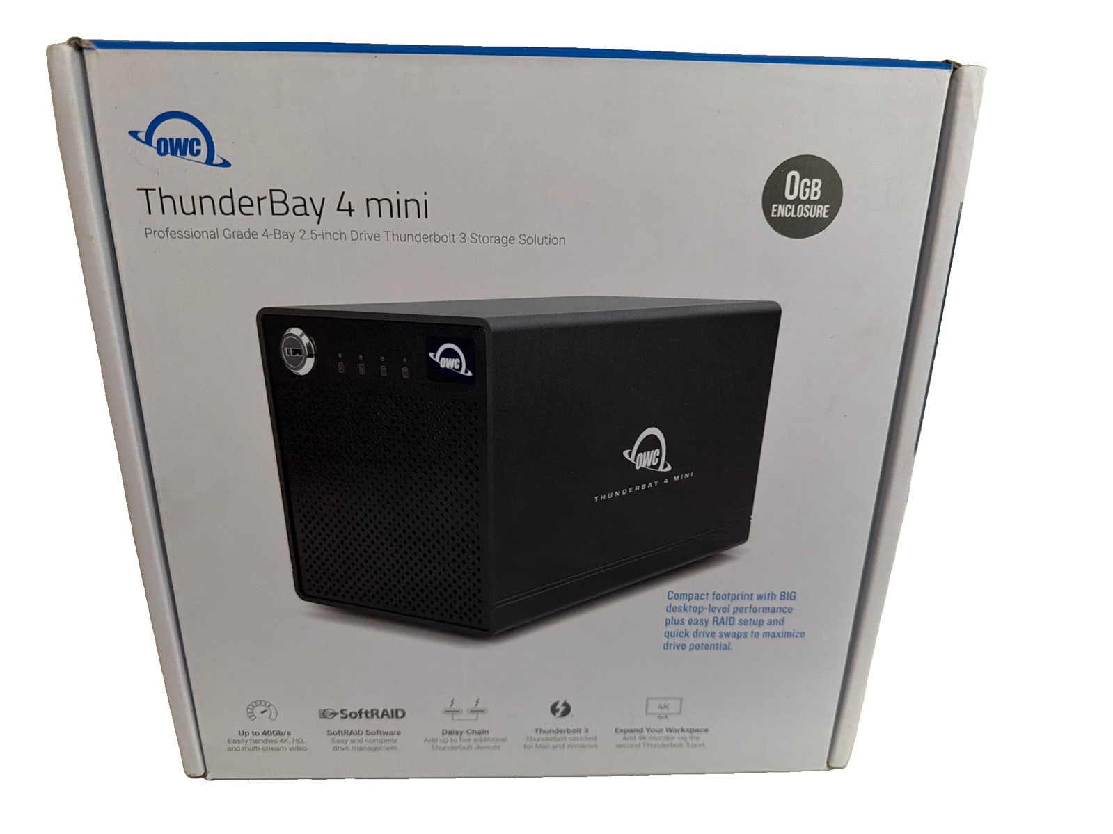 OWC ThunderBay 4 mini Professional Grade 4-Bay 2.5” Drive Thunderbolt 3 0GB NIB