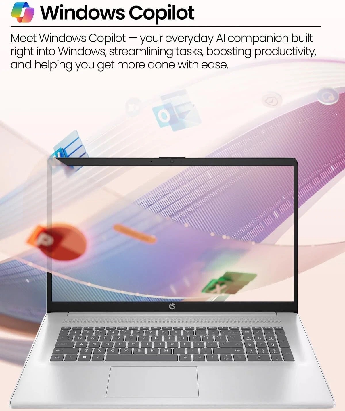 HP Laptop Touch Computer 17.3″ HD Ryzen 5 7430U 16GB RAM 1TB SSD Win 11 Pro
