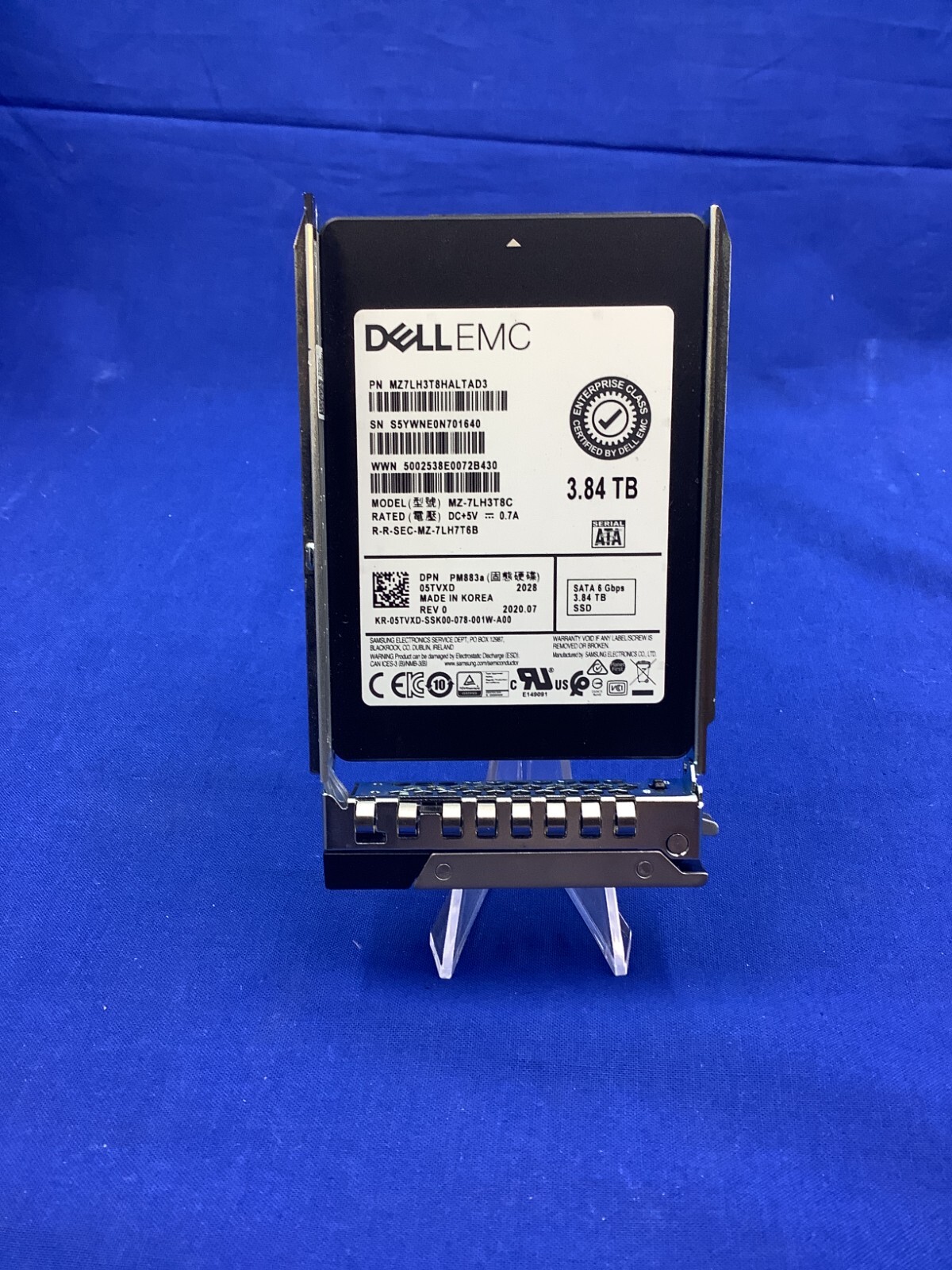 5TVXD Dell 3.84TB SATA 6Gbps Read Intensive 2.5” SSD 05TVXD PM883a MZ-7LH3T8C