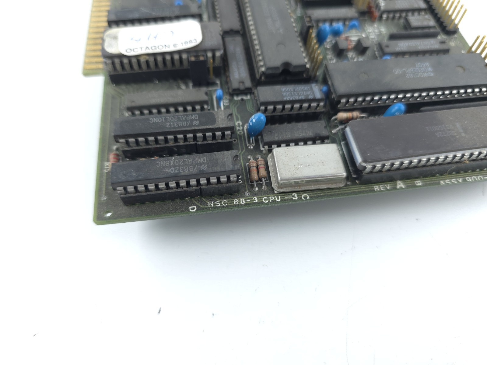 Vintage Octagon Computer Circuit Board Main Mother Chips Electronic