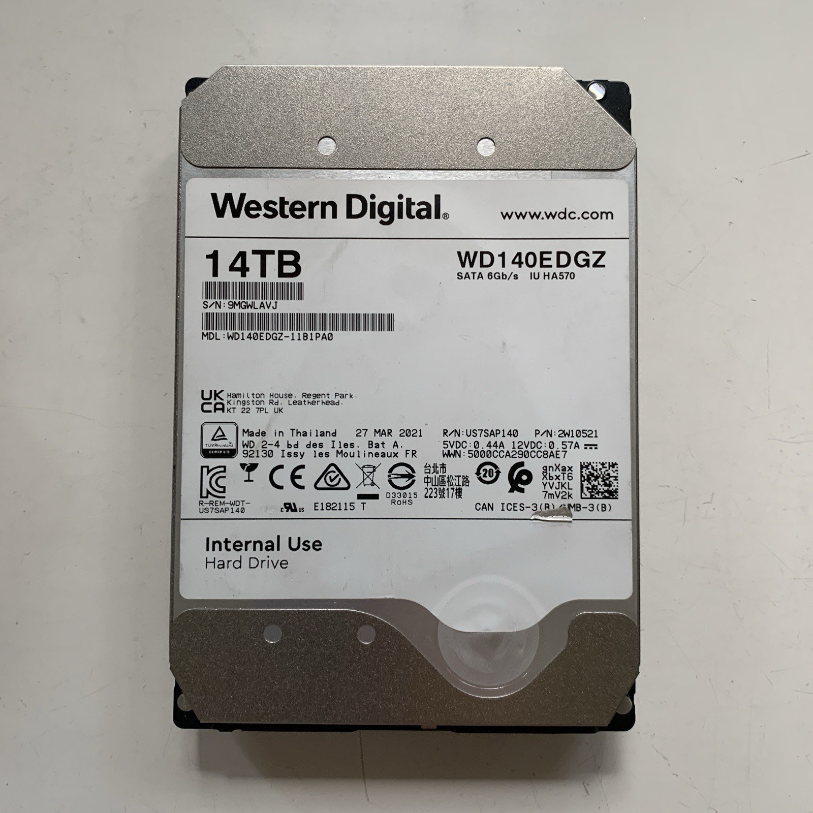 Western Digital 14TB 3.5″ SATA HDD (WD140EDGZ) – Good Health
