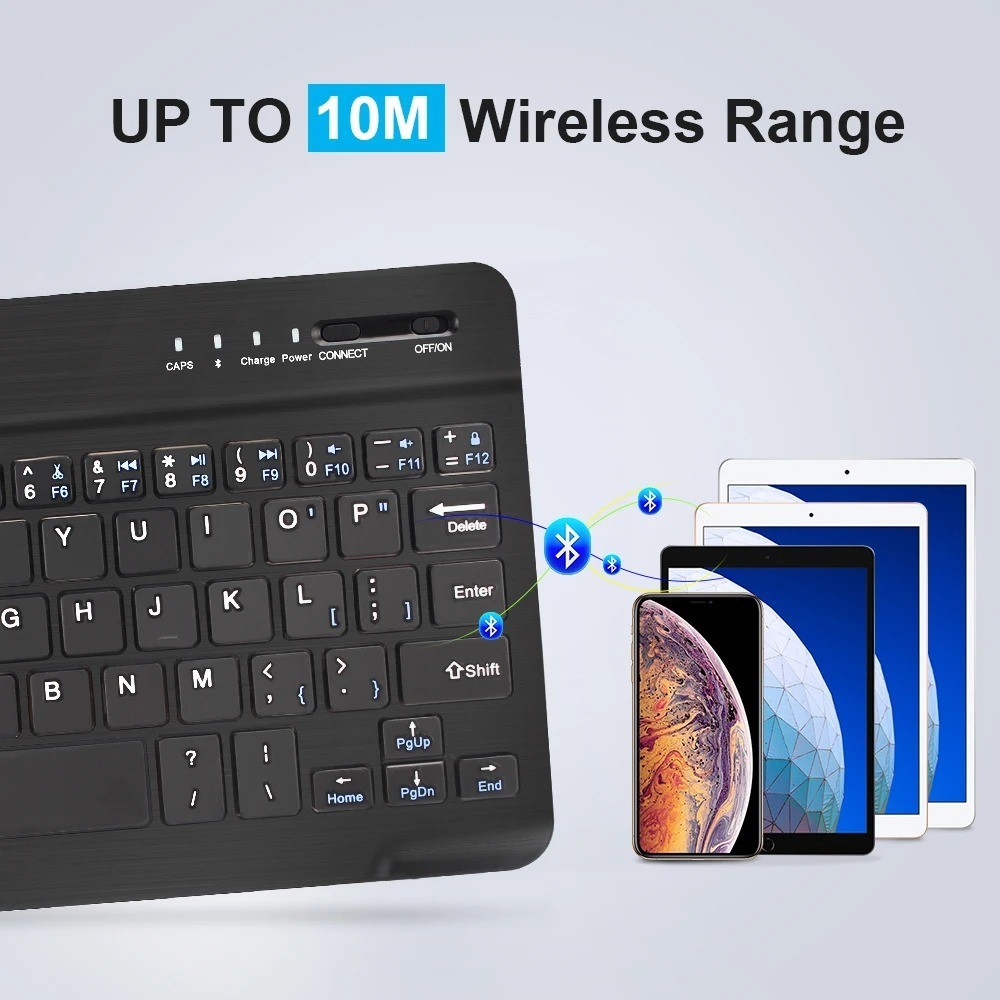 Bluetooth Wireless Keyboard Rechargeable for iPad Tablet Phone Laptop