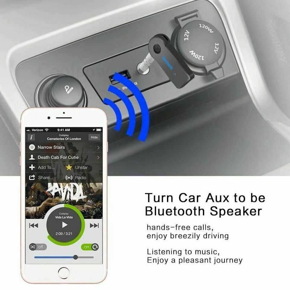 Wireless Bluetooth Receiver 3.5mm AUX Audio Stereo Music Home Car Adapter TO