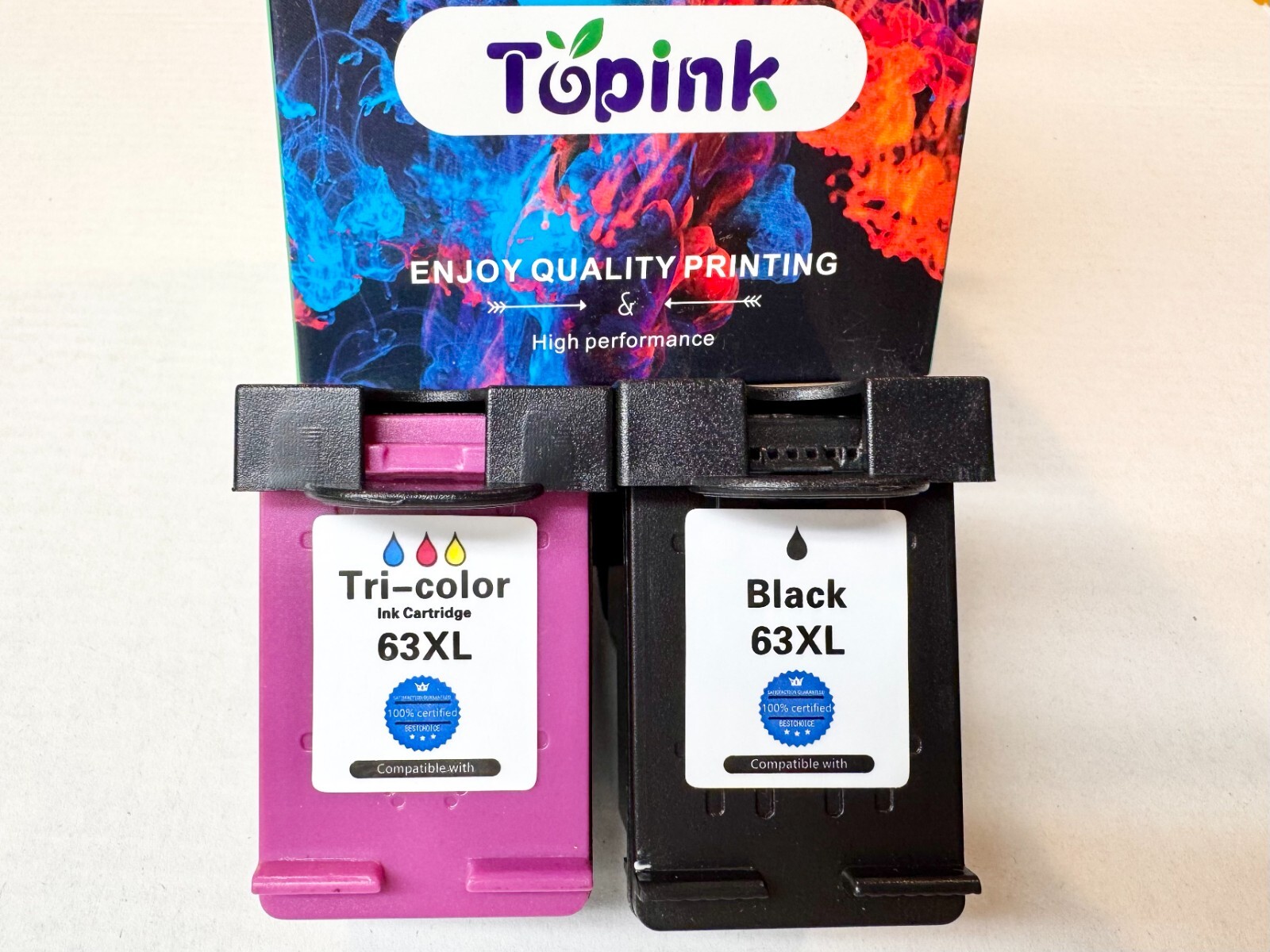 63XL for HP 63 Ink Cartridges Black/Tri-Color Combo Pack Replacement Topink