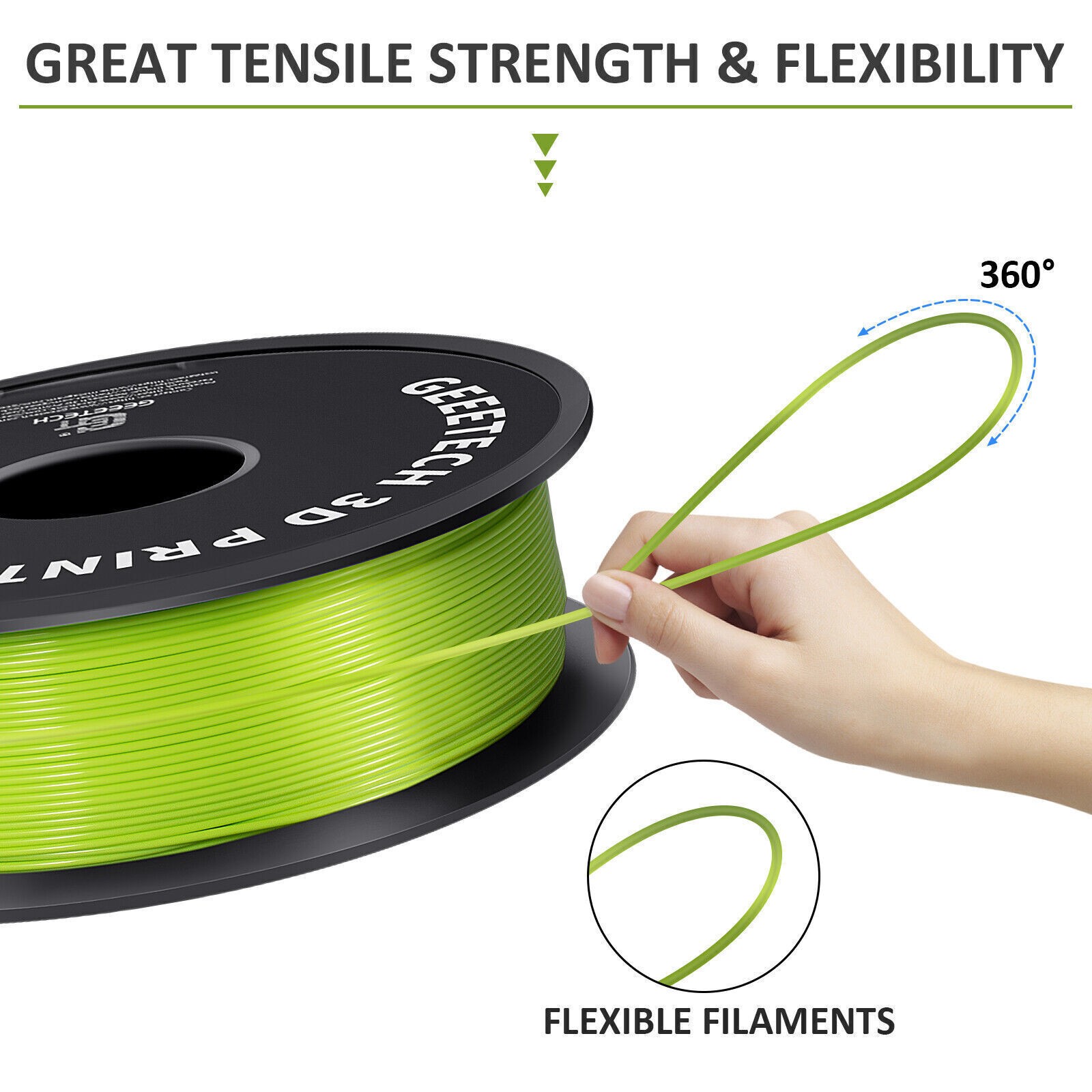 【Buy 6 Get 4 Free，Add 10 】Geeetech 3D PLA Filaments 1KG/Roll 1.75mm Regular PLA