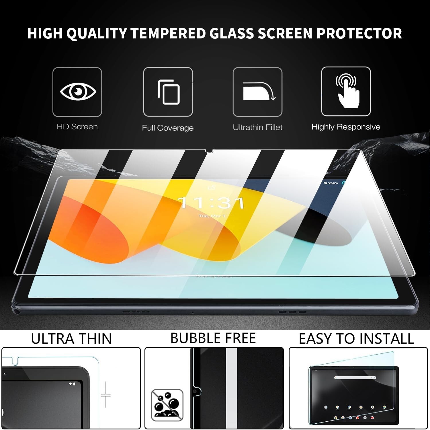 Screen Protector For AEEZO MB1001 Tablet 10” Android 13 Tablet Tempered Glass