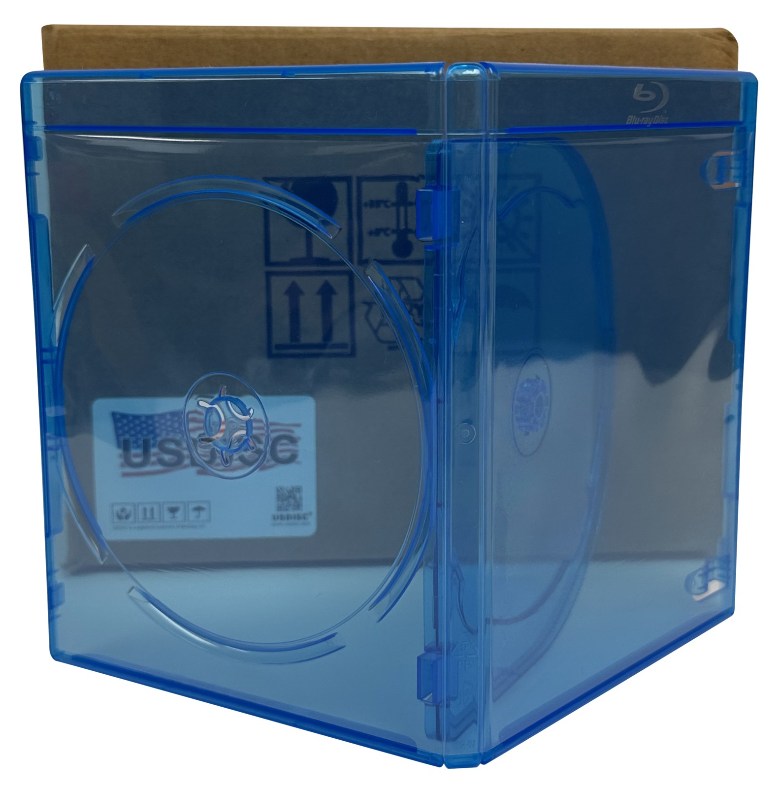 USDISC Blu-ray Cases Standard 12mm, Triple 3 Disc (Clear Blue) Lot