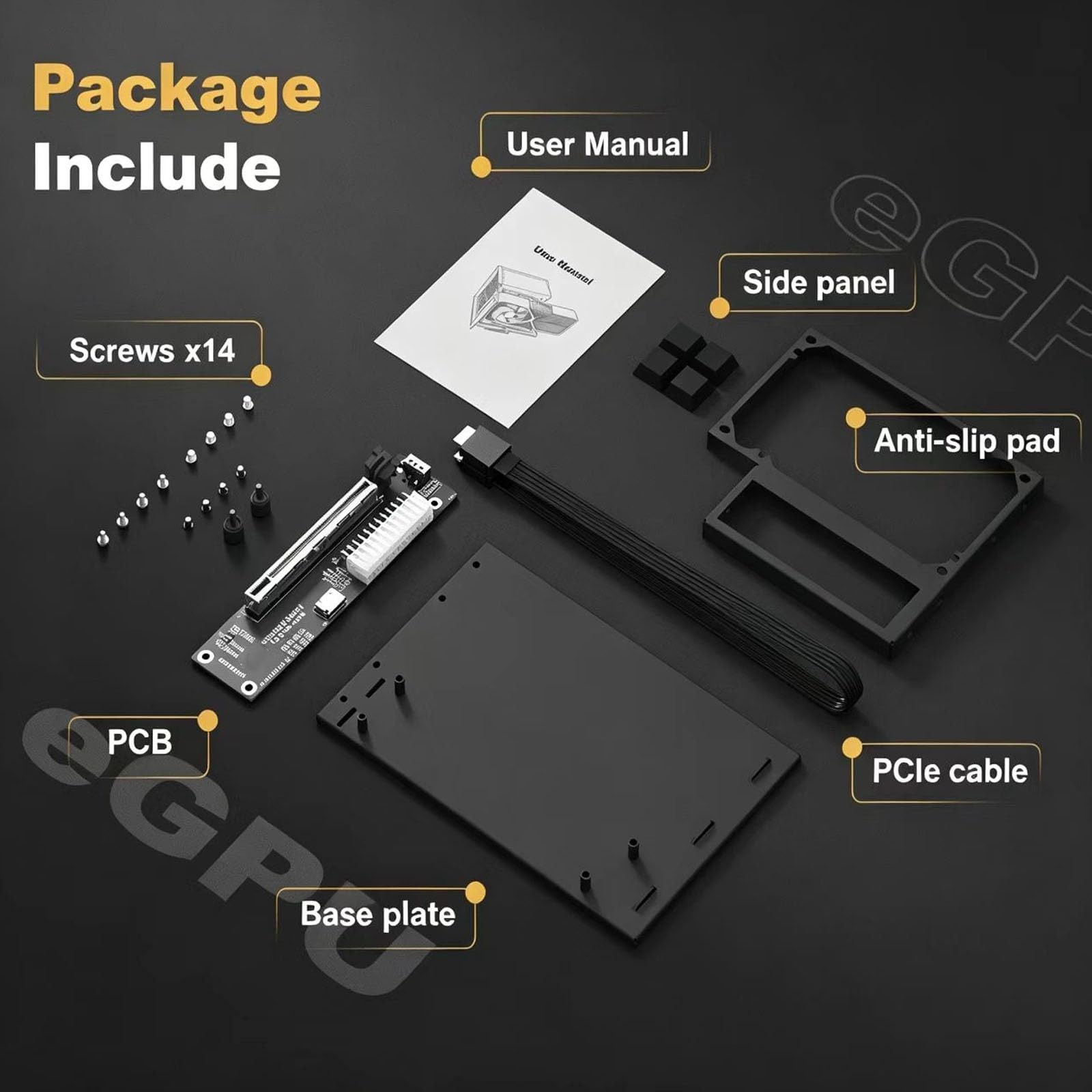 PCIe 4.0 x4 64Gbps Compatible eGPU Dock, with OCuLink SFF-8612 8311 to PCIe x…