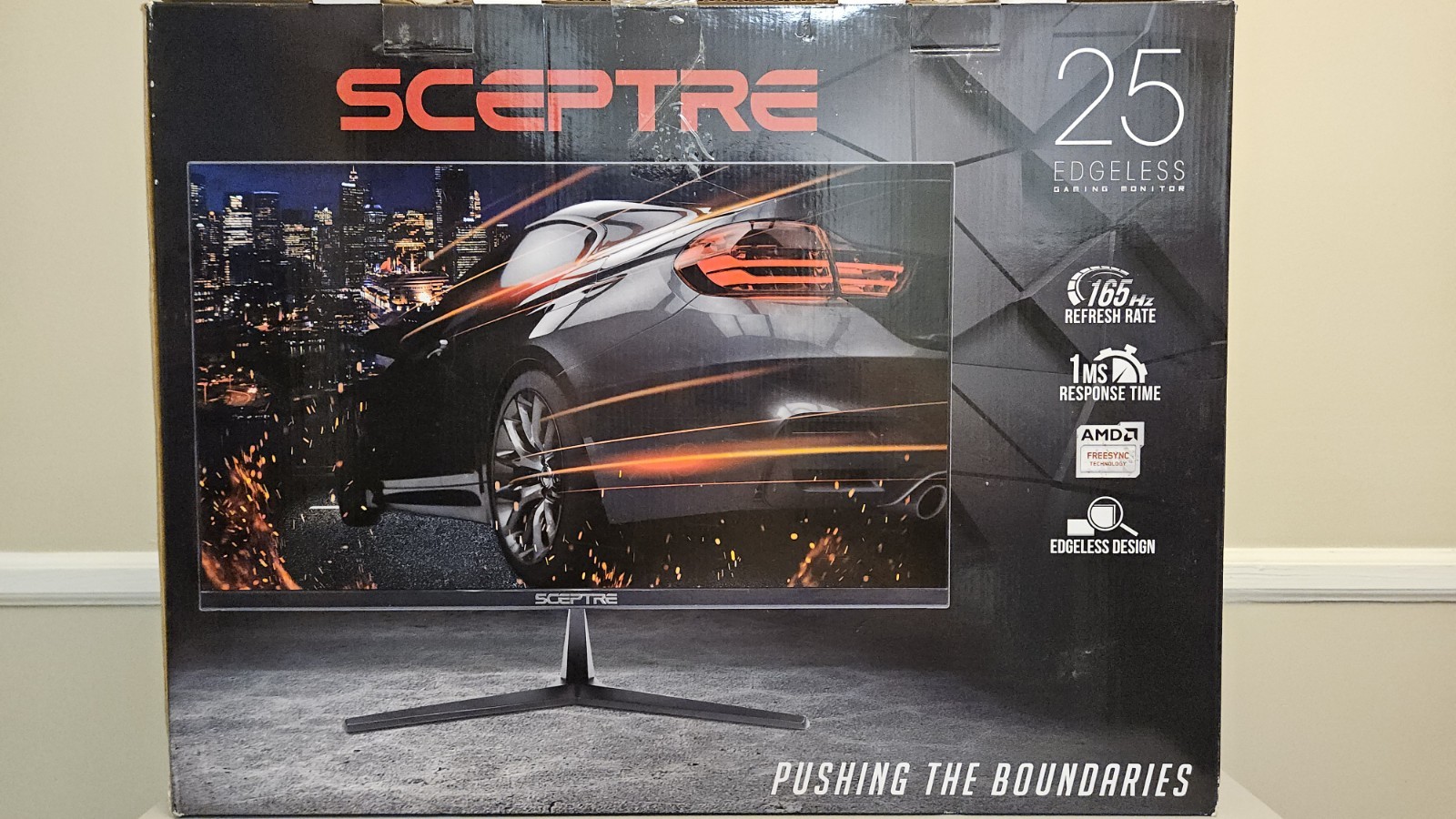 Sceptre 25 inch Monitor, FHD, 1080p, 165Hz, 1ms, AMD FreeSync, LED, Box Damage