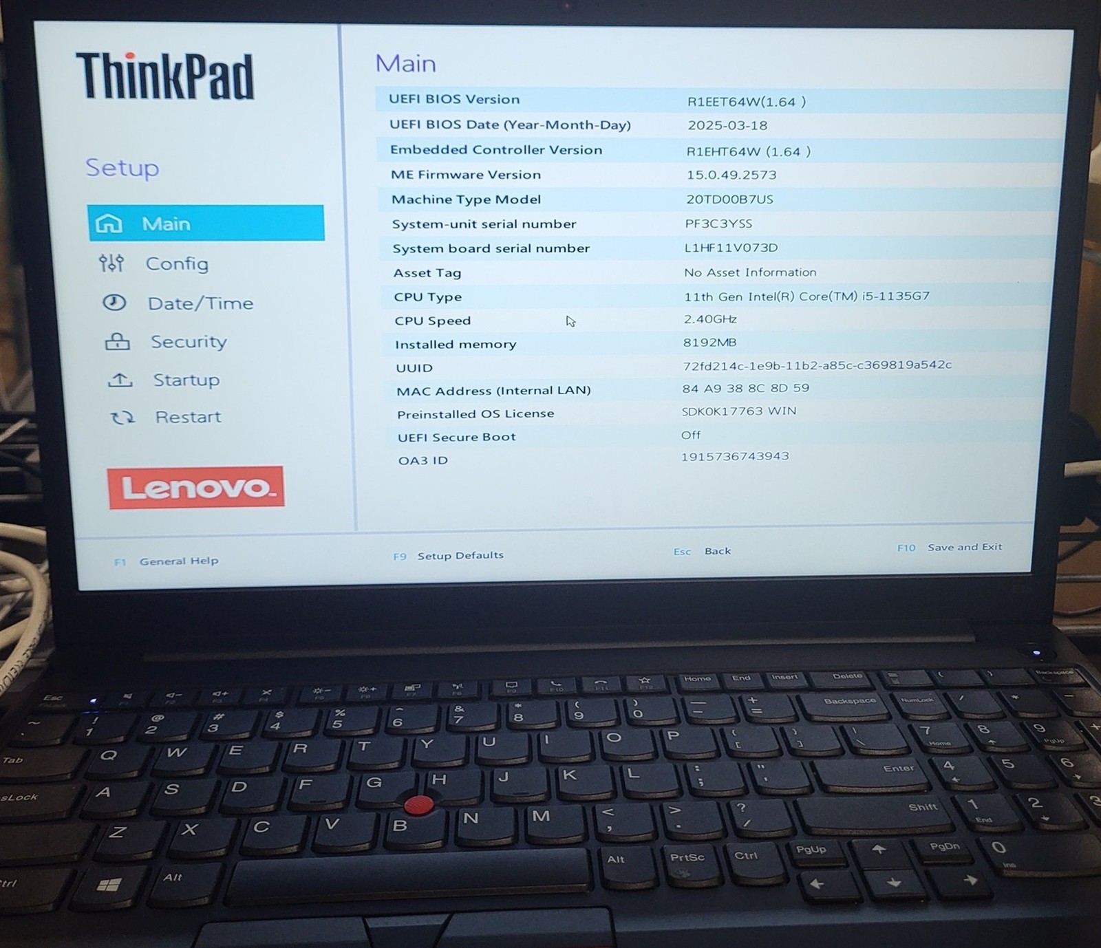 Lenovo ThinkPad E15 Gen 2 Laptop Intel i5-1135G7 2.4GHz 8GB 256GB SSD No PSU