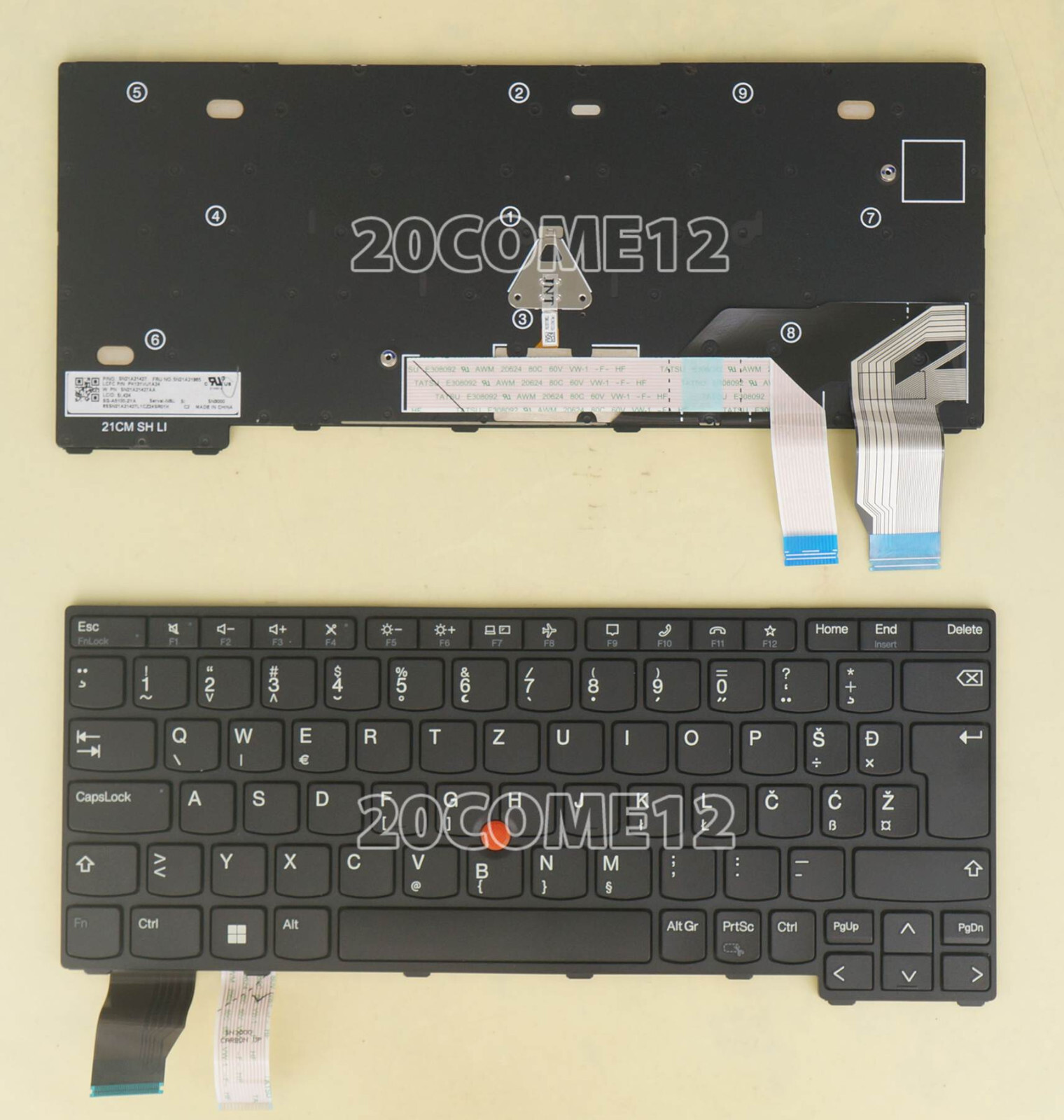 New for Lenovo Thinkpad X13 Gen 3 21CM 21CN keyboard no Backlit Croatian Slovene