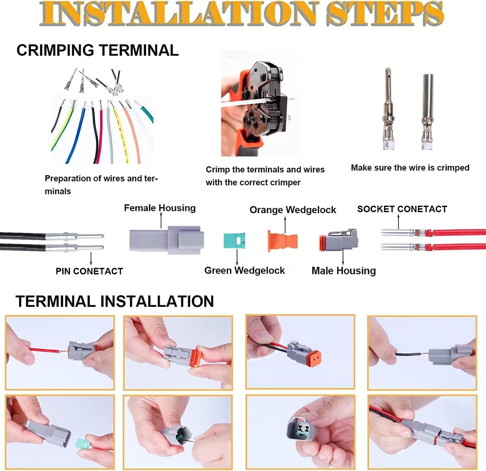 Deutsch DT Grey 12 Pin Connectors 5 Sets, Waterproof Electrical Wire Connecto…