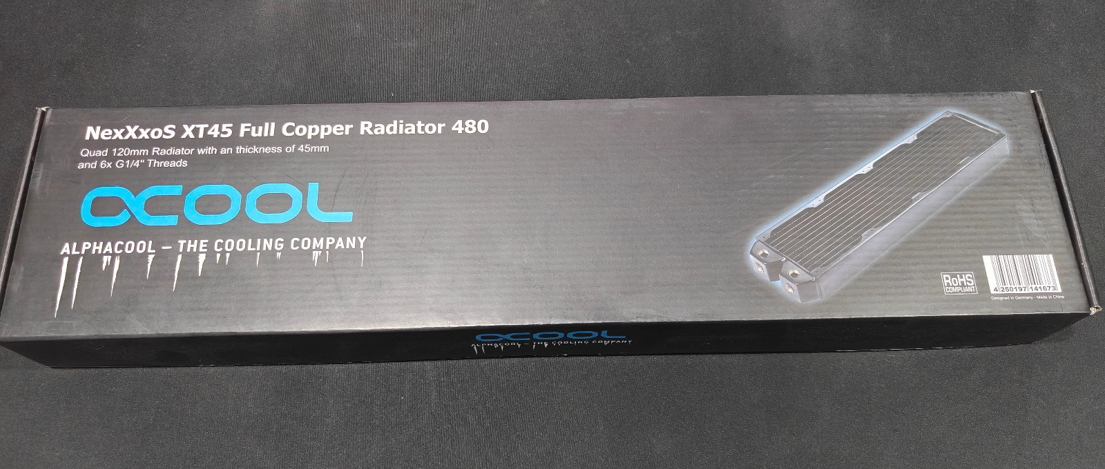 Alphacool NexXxos XT45 Full Copper Radiator 480mm Quad Fan Black