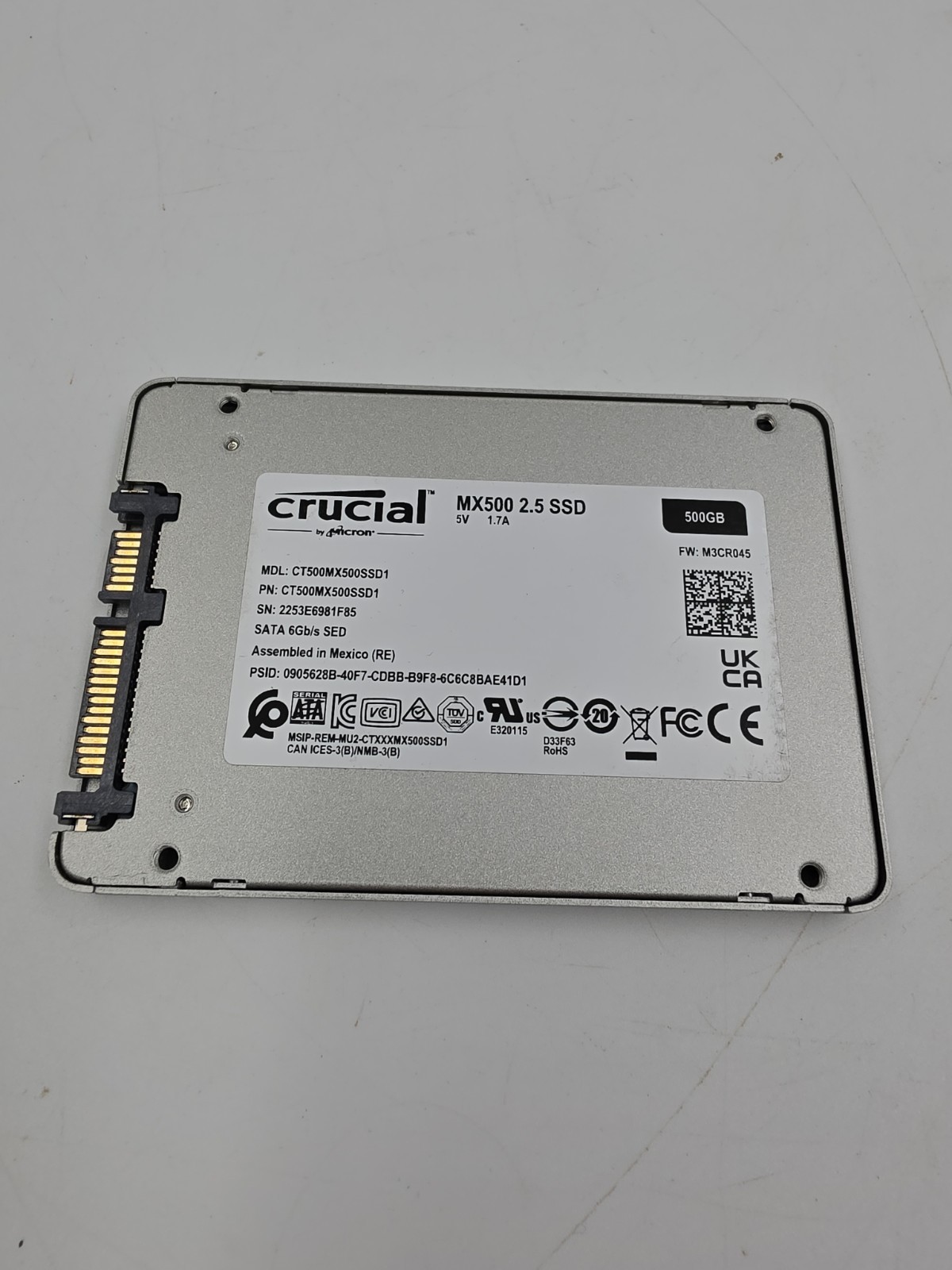 Crucial MX500 500GB 2.5″ SATA III Solid State Drive