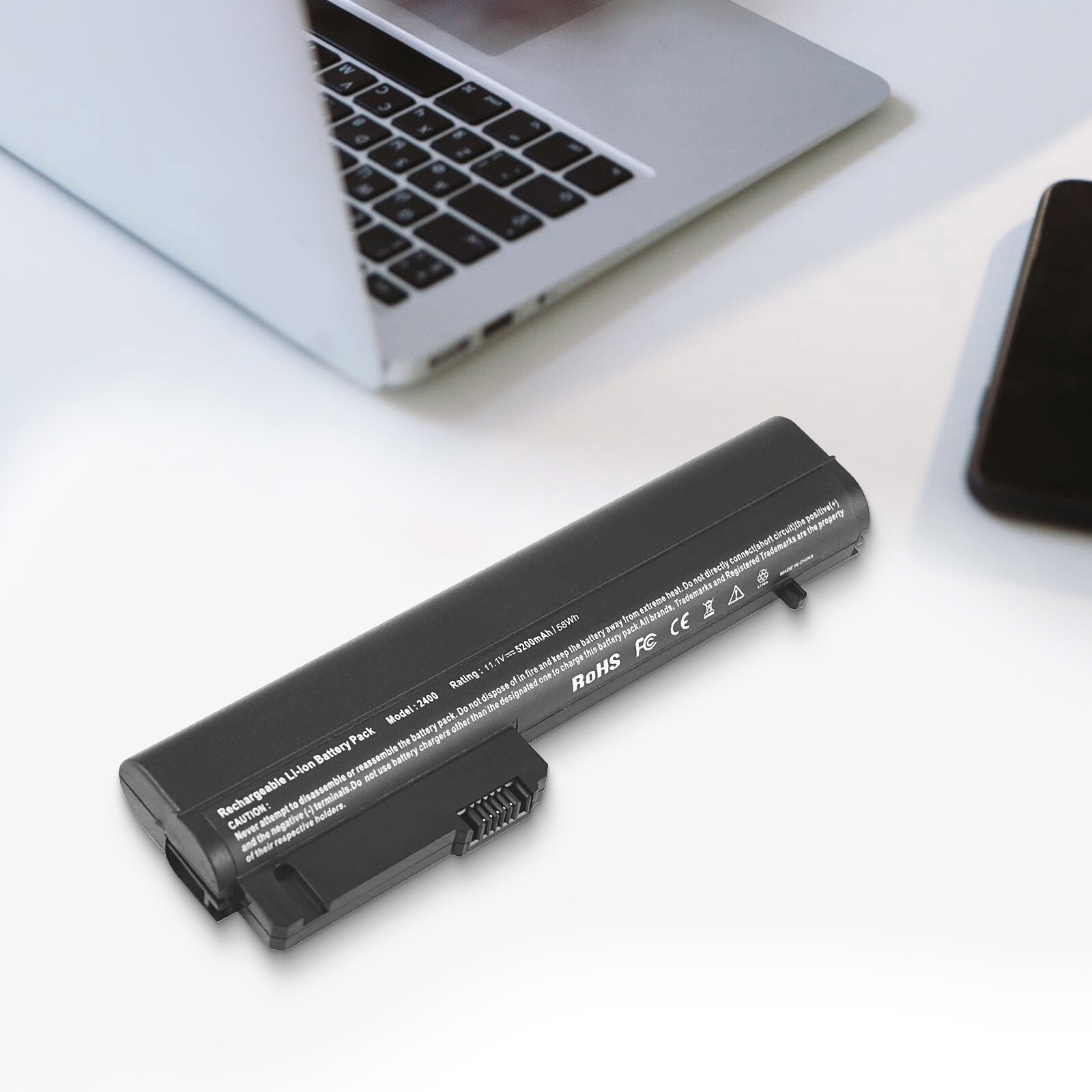 Battery for HP EliteBook 2530p 2540p NC2400 2533t HSTNN-FB22 EH767AA 5200mAh