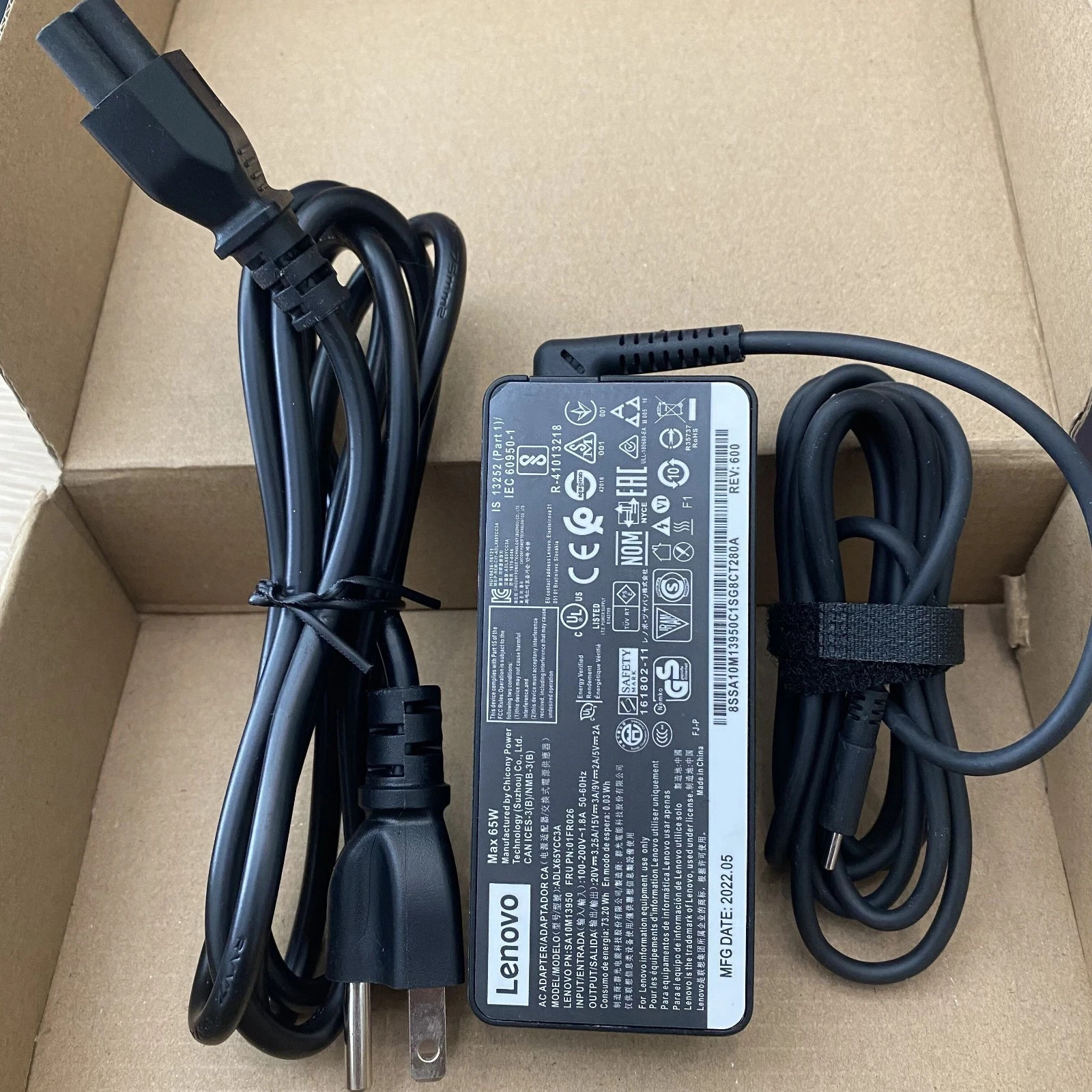 Lot OEM 65W USB-C Type-C Adapter Charger for Lenovo ThinkPad T480 ADLX65YLC3A US