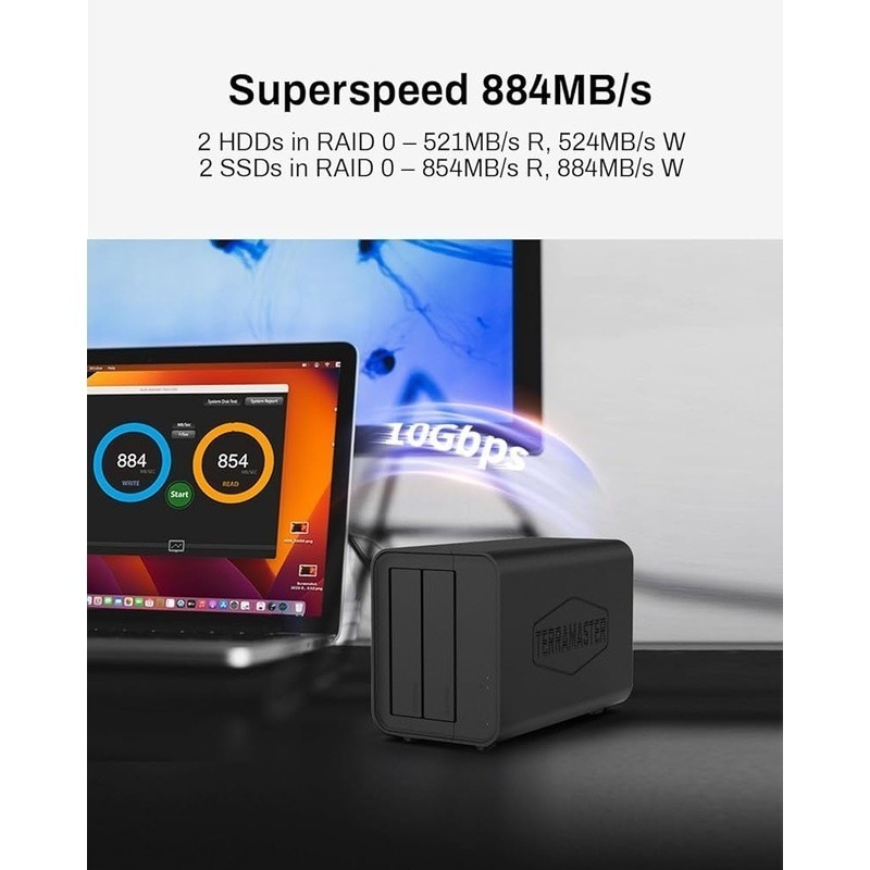 D2-320 USB RAID Enclosure USB 3.2 Gen 2 10 Gbps Type C 2Bay Direct Attached