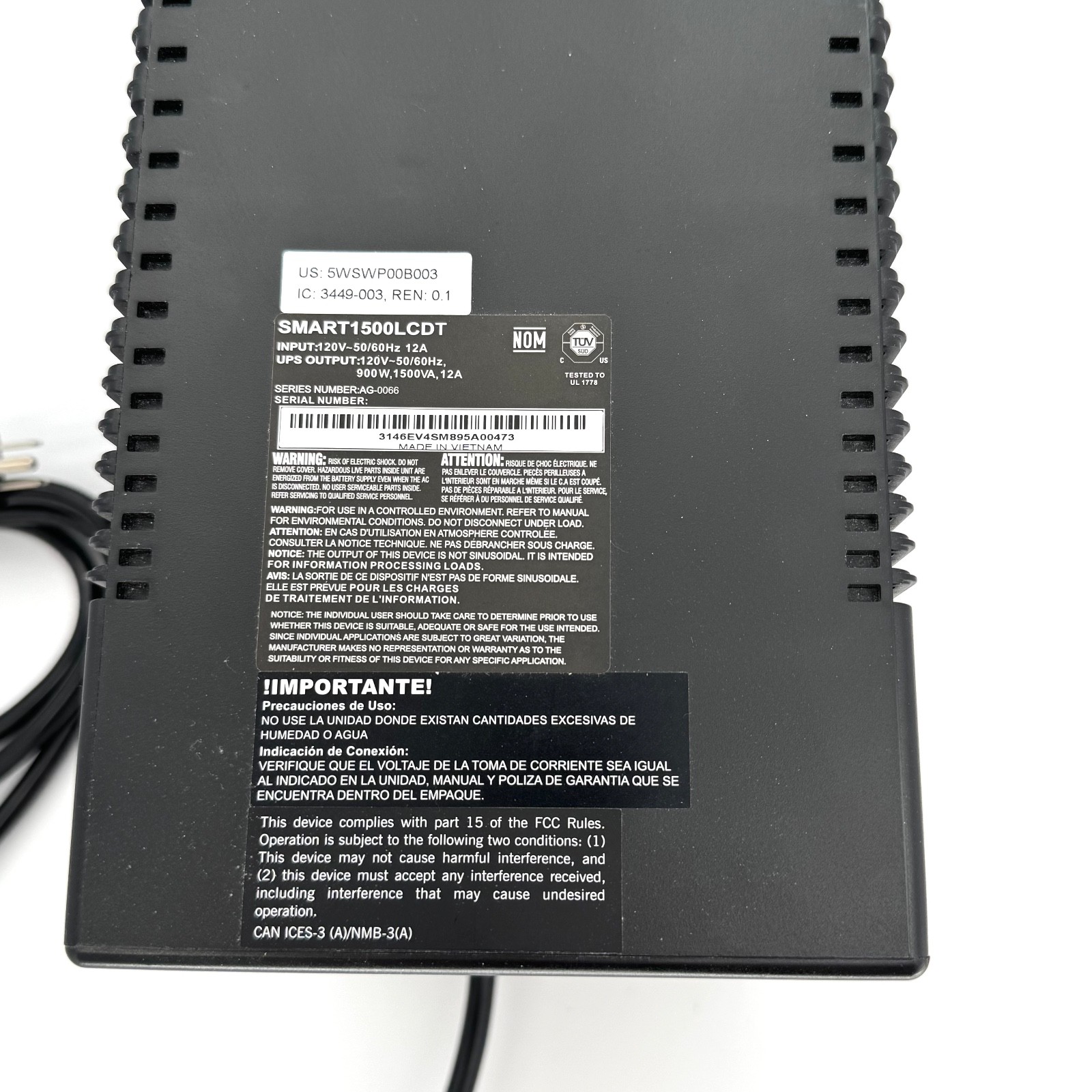 Tripp Lite SMART1500LCDT 1500VA 900W Line-Interactive UPS Battery Backup