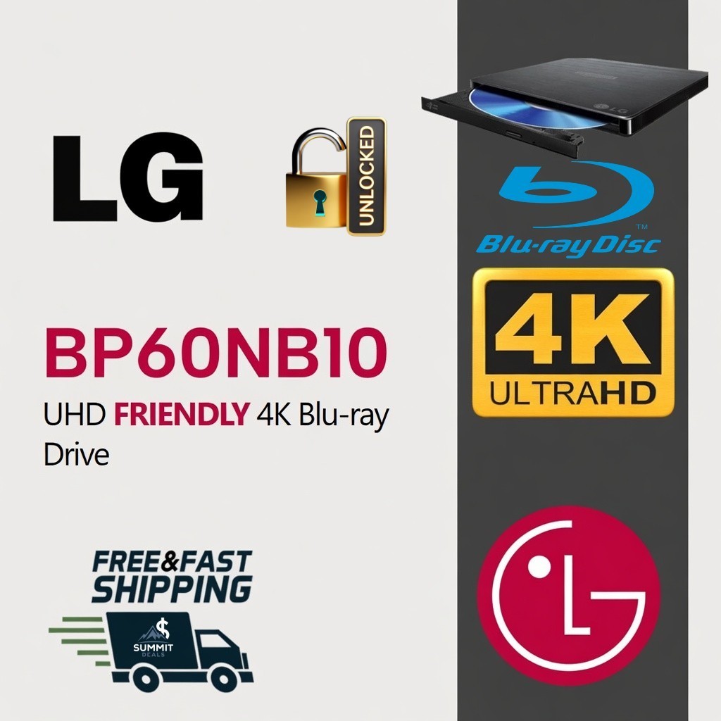 LG BP60NB10 External UHD Friendly 4K Blu-ray Burner LibreDrive MakeMKV Flashed