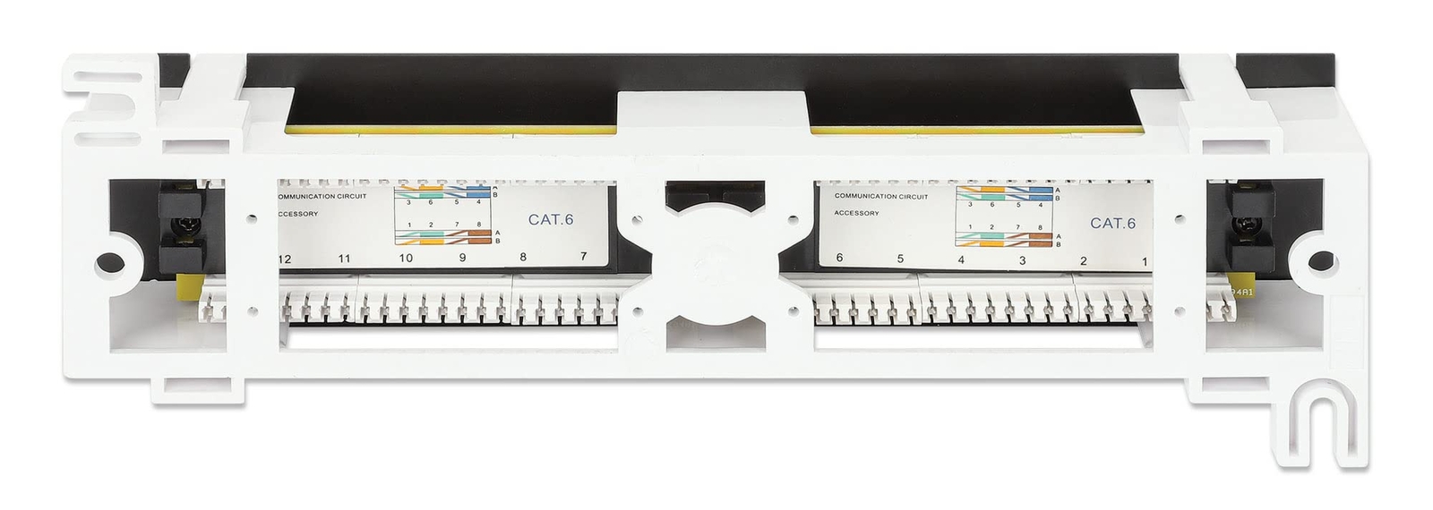 12port Network Patch Panel Cat6 “ 1u Ul Listed Wall Mount With 89d Bracket Insta