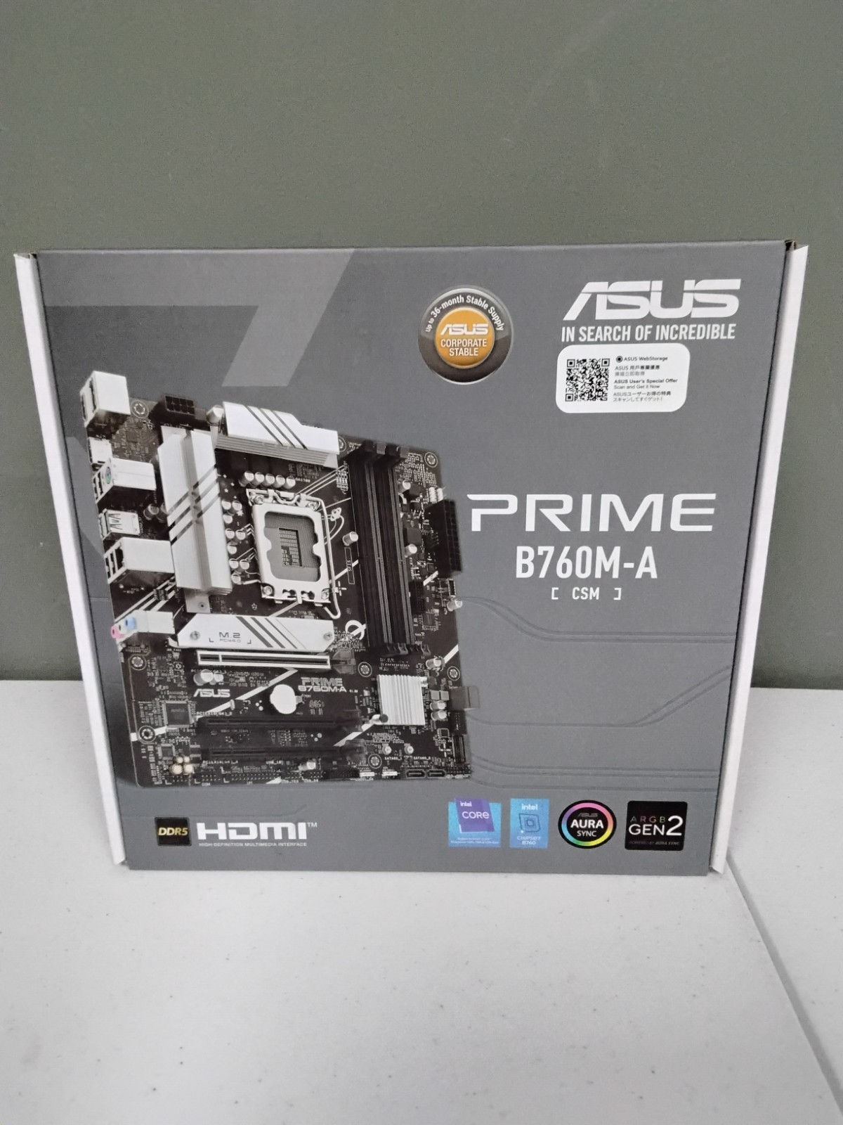 Brand New! ASUS Prime B760M-A-CSM Intel B760 (LGA 1700) PCIe 4.0, DDR5