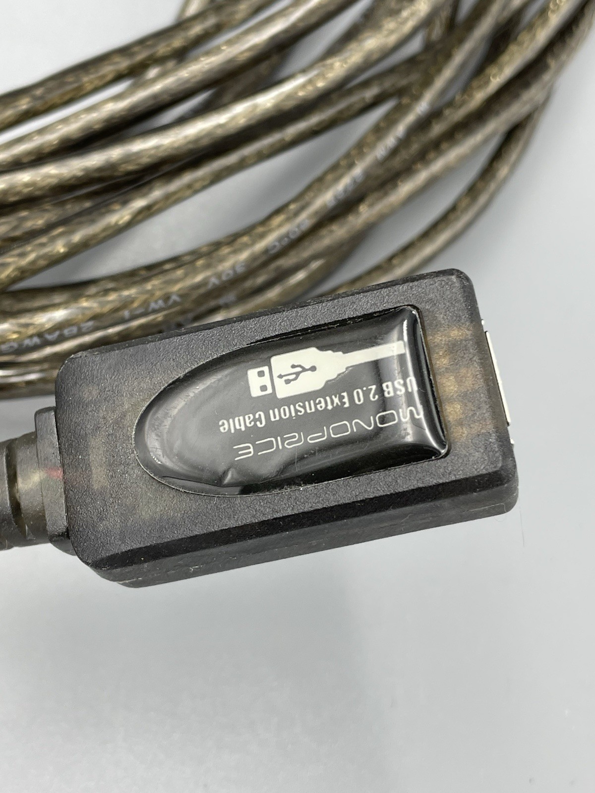 32 ft Monoprice USB Type-A to Female 2.0 Extension Cable 32 ft (9.75 m) Black