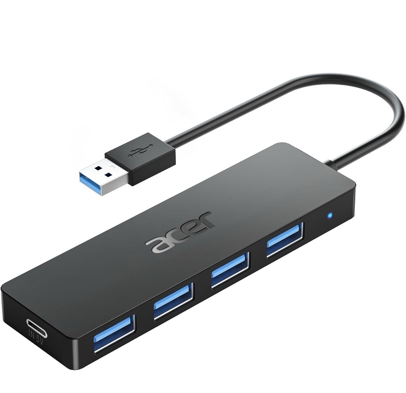 Acer USB Hub 4 Ports, USB 3.0 Splitter with Type C Power for Laptop PC