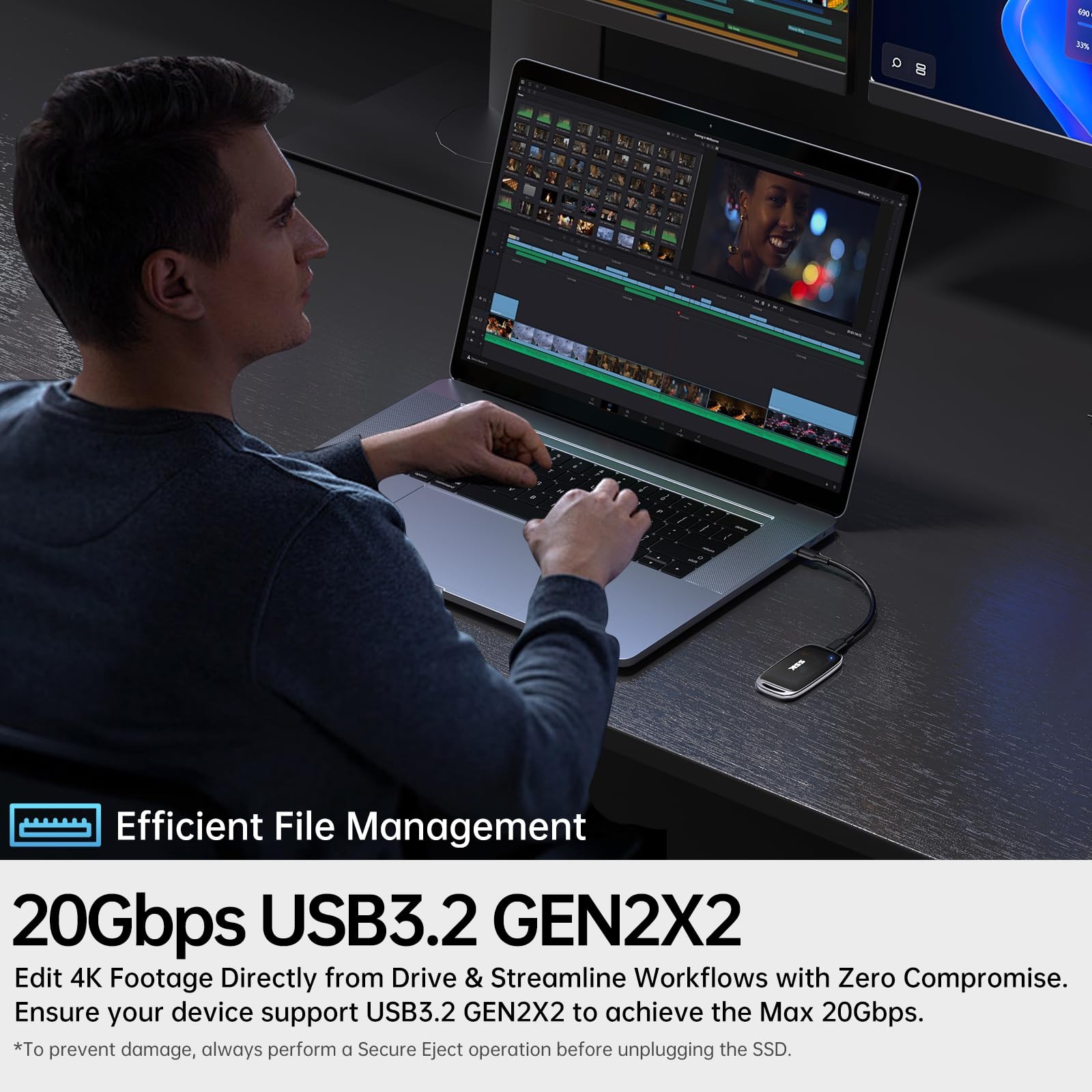 SSK 500GB SSD External Hard Drive, Portable SSD Drive up to 2000 MB/s, USB 3….