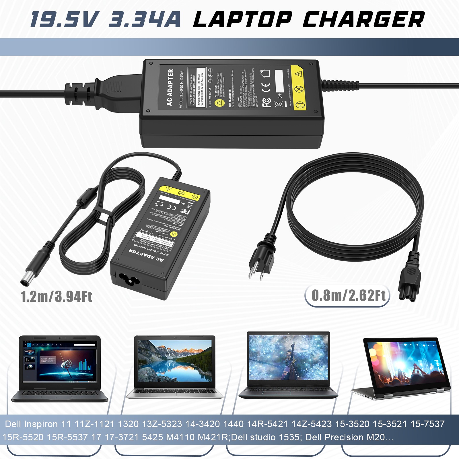 AC Adapter Charger Power Supply For Dell Latitude E5440 E5550 E5420 E5404 E5400
