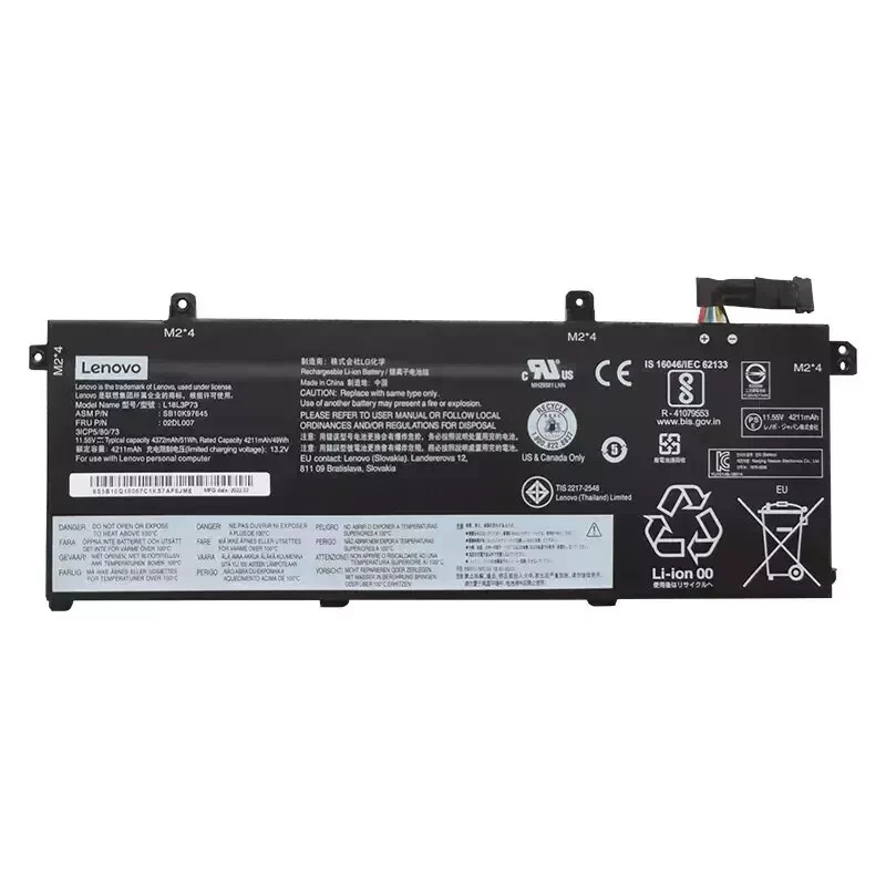 New Genuine 51Wh L18L3P73 02DL007 Battery For Lenovo ThinkPad T490 T495 P43S T14
